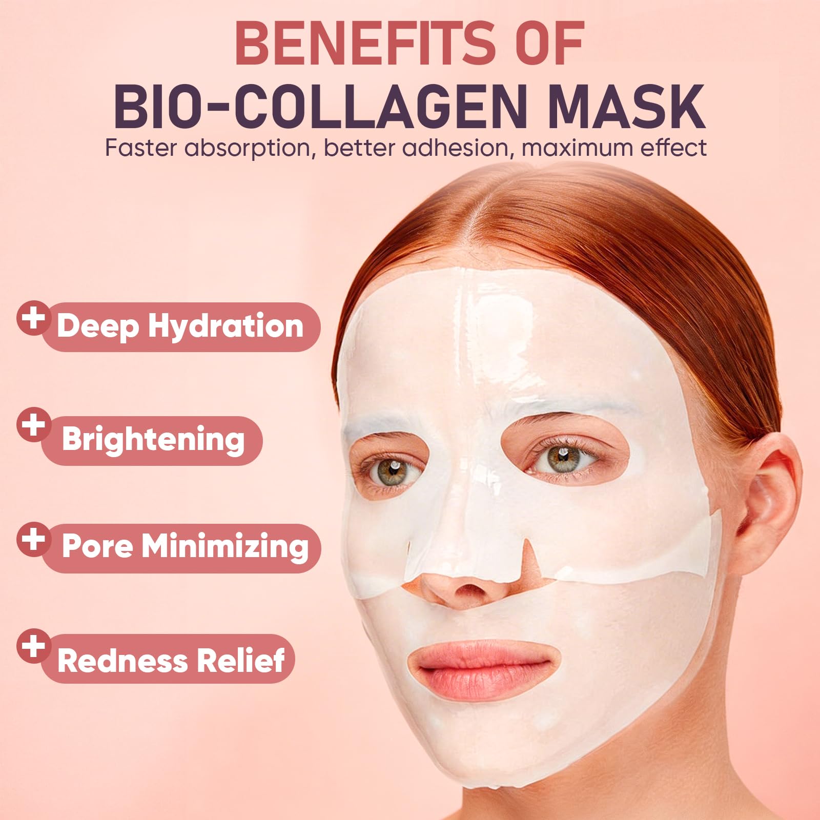 Bio-Collagen Facial Mask 8 EA, Hydrating &amp; Soothing Hydrogel - TEAWOO