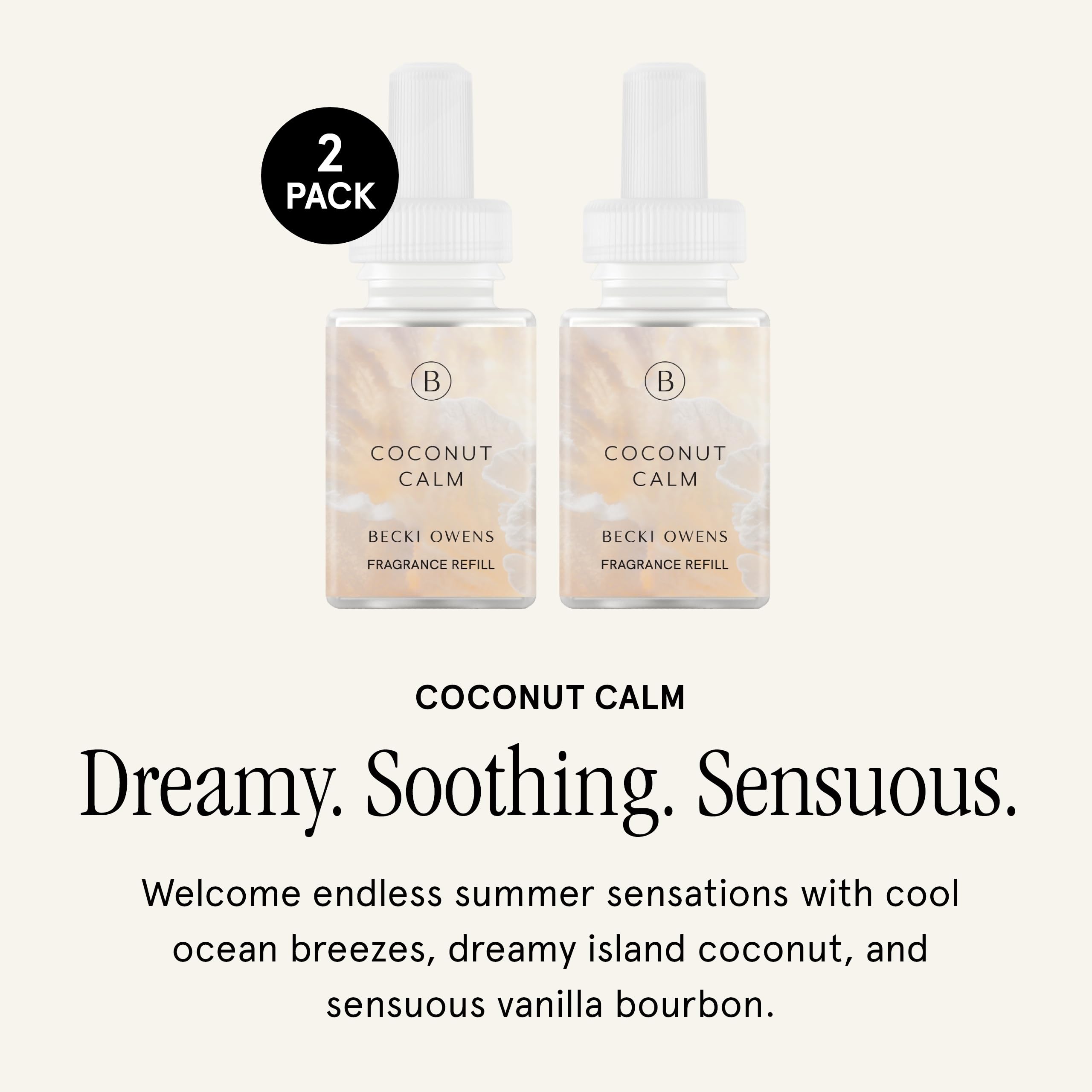 Pura x Becki Owens Home Diffuser Refill, 2 Pack, Coconut Calm - Pura Official Product View 2