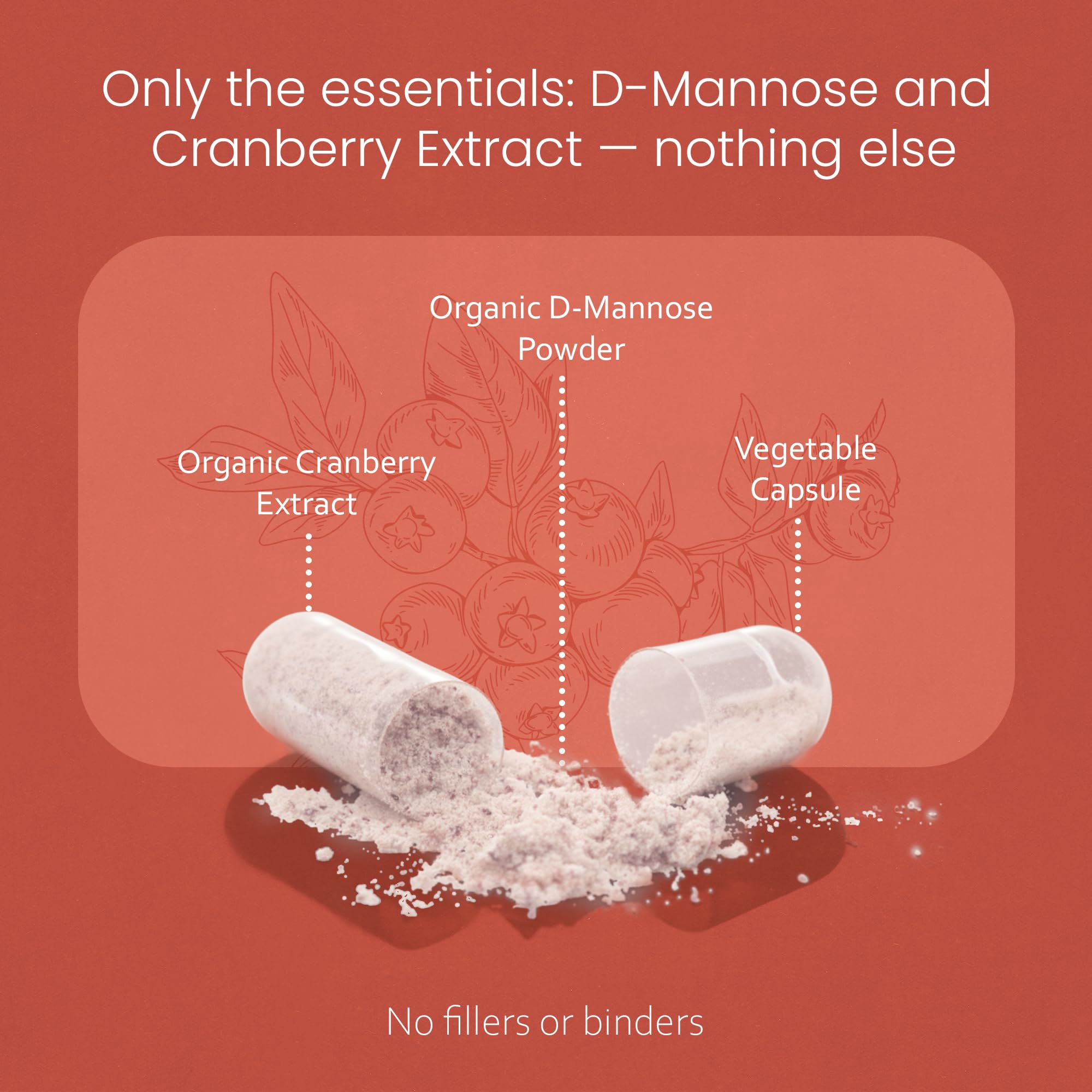 NaturaLife Labs D-Mannose 1300mg + Cranberry 100 Caps