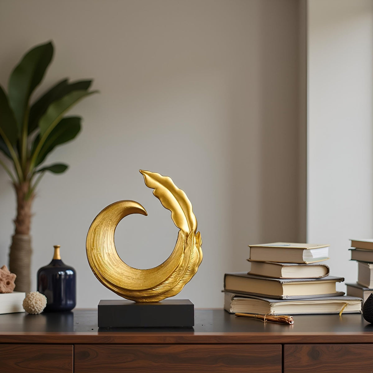 Abstract Art Sculpture Resin Gold Decorative Statue Modern - XYQXYQ Official Imagery - 4