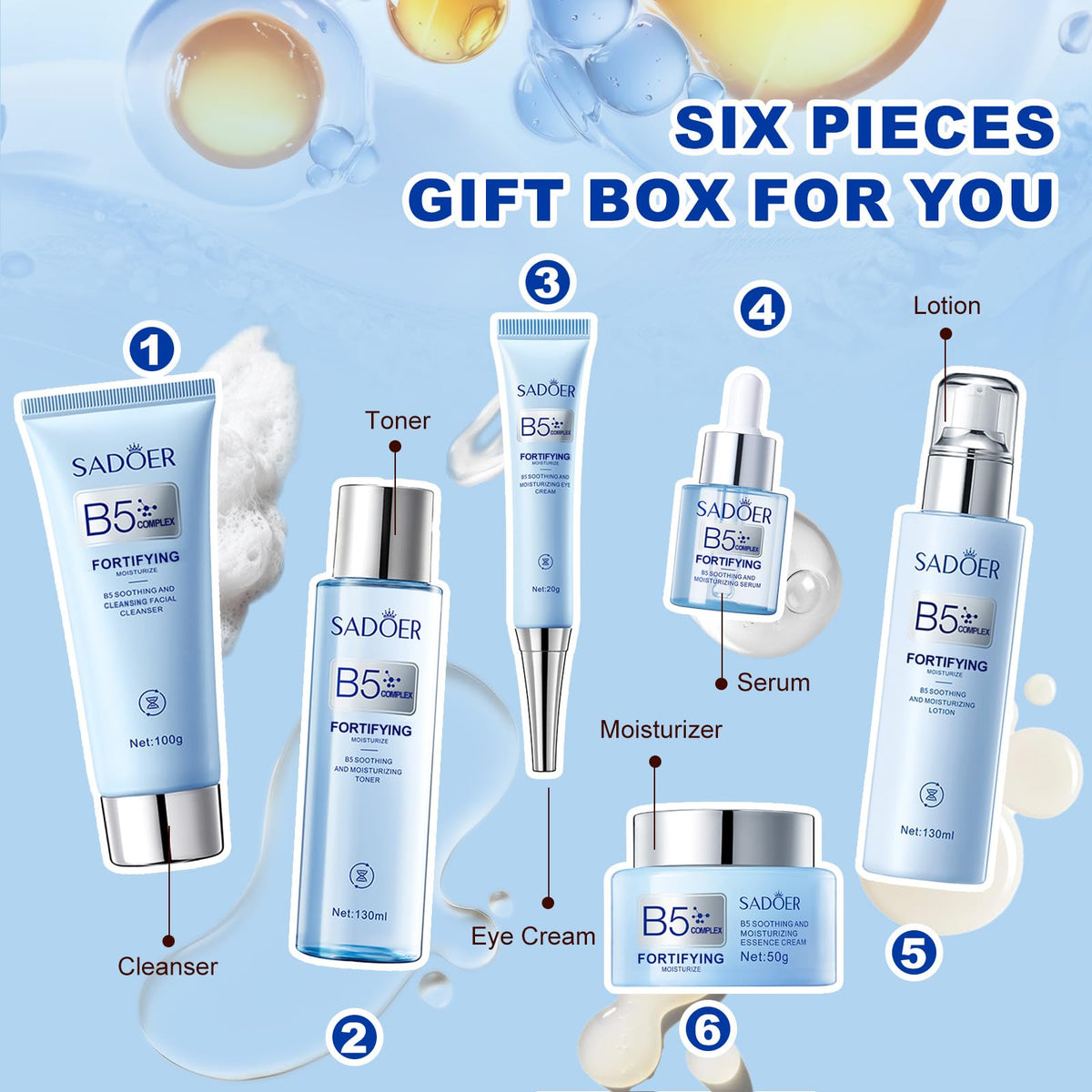 For SADOER B5 Vitamin Skincare Set 6 Piece Barrier Repair - DailyBrio Official Imagery - 5