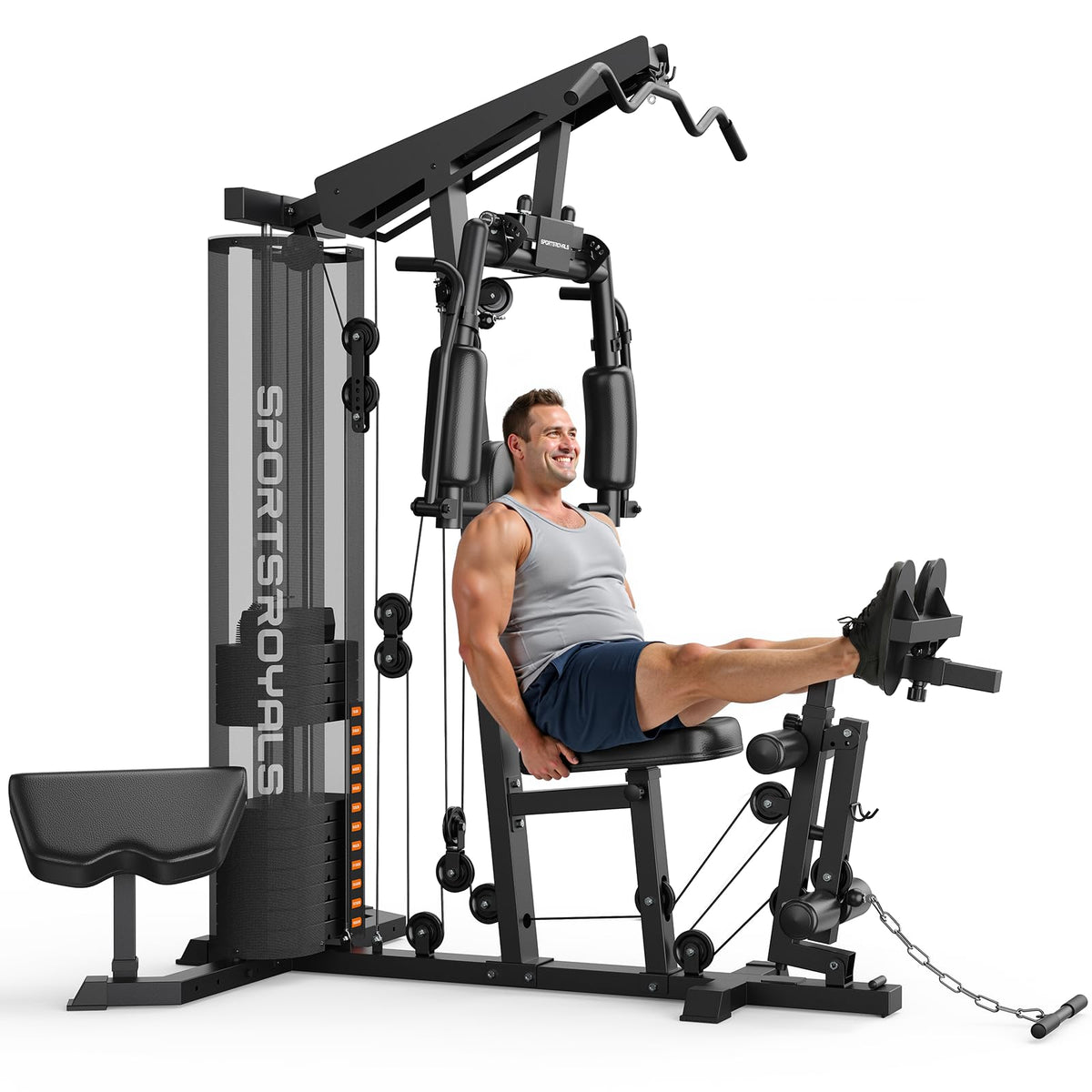 SPORTSROYALS Home Gym Multifunctional Workout Station with - Sportsroyals Official Imagery - 1
