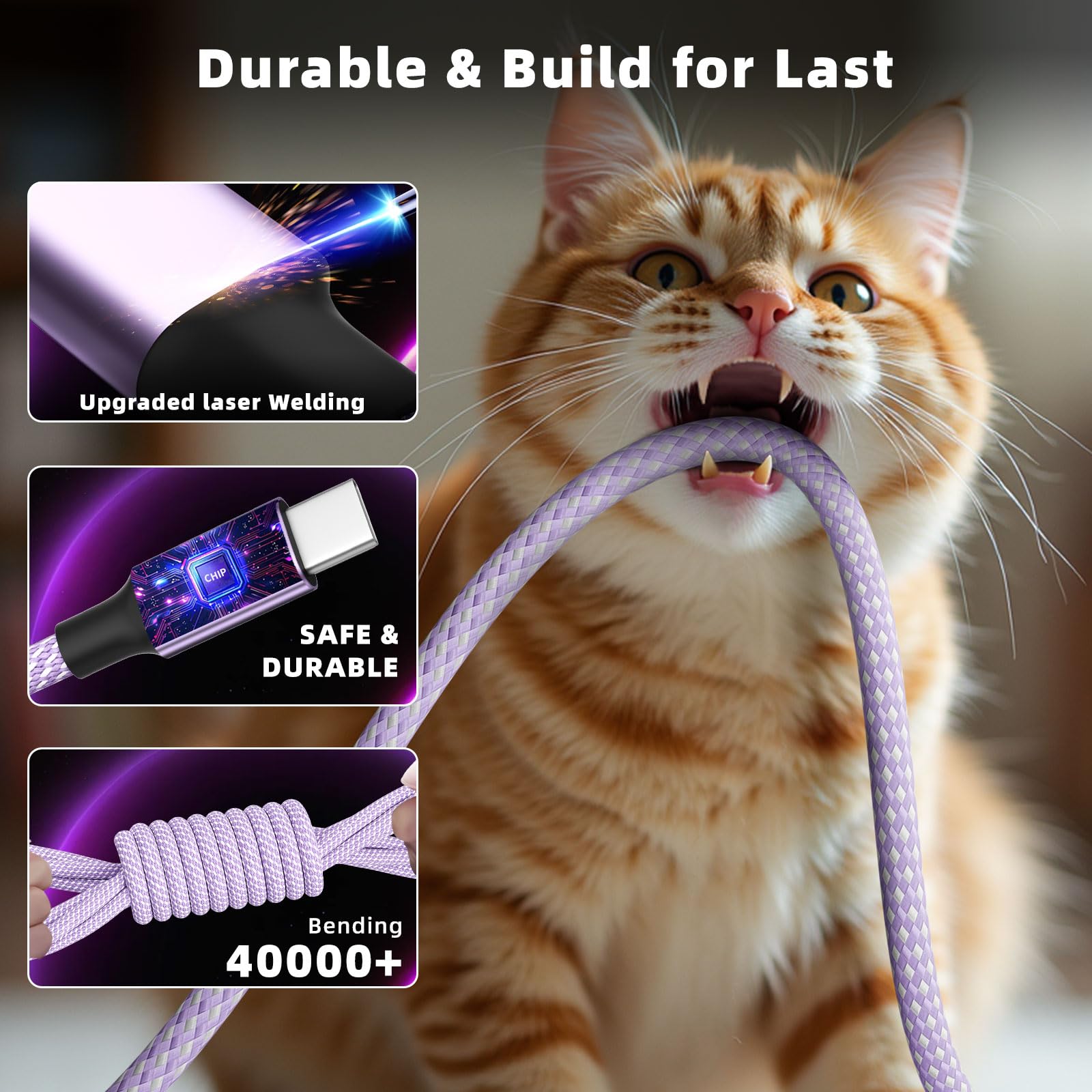 MPATIBY 3 in 1 USB Cable with 2 USB-C/IP, Multi Charging Cable fo - MPATIBY Official Product View 8