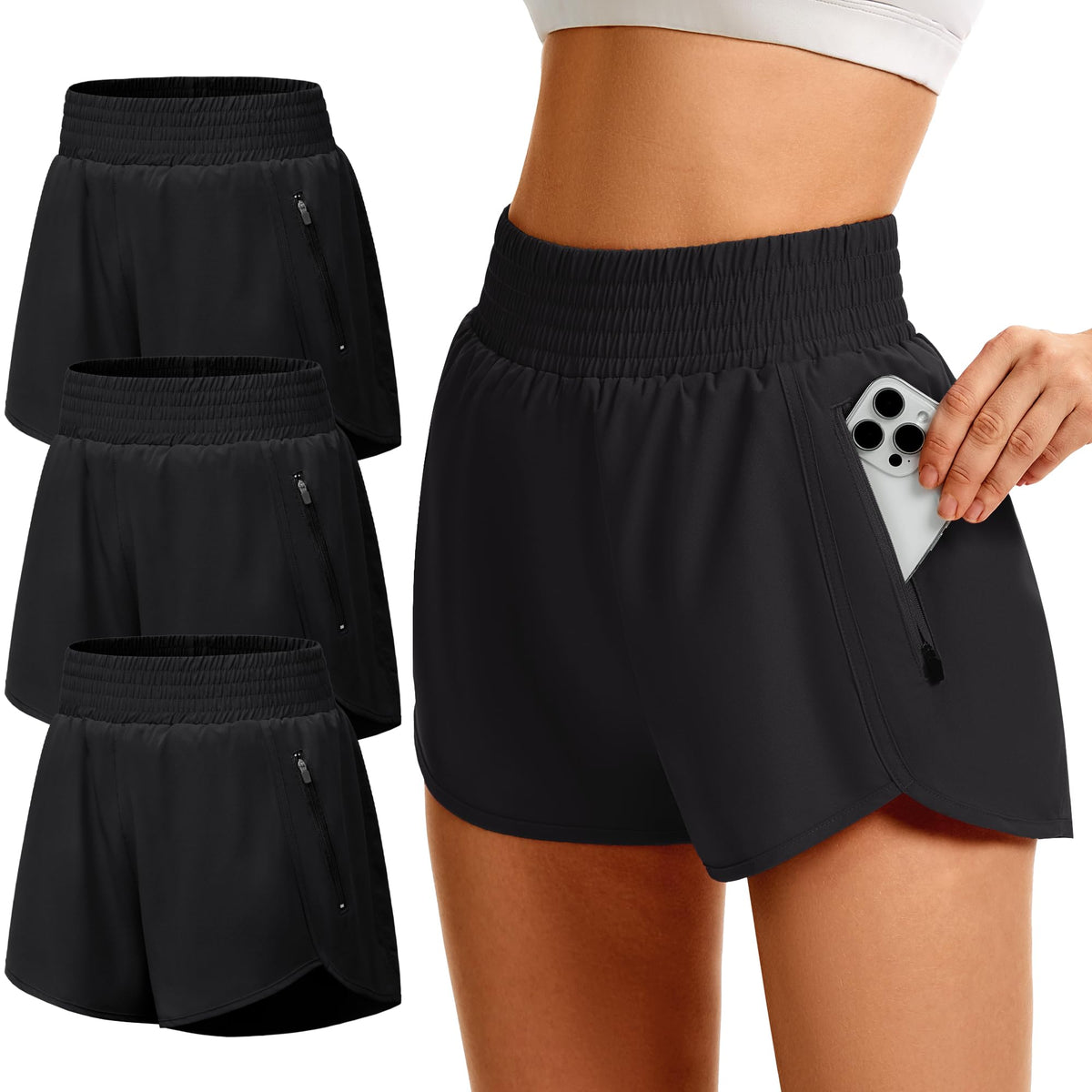 TVKSOM Womens Athletic Shorts High Waisted with Liner 2 - TVKSOM Official Imagery - 8