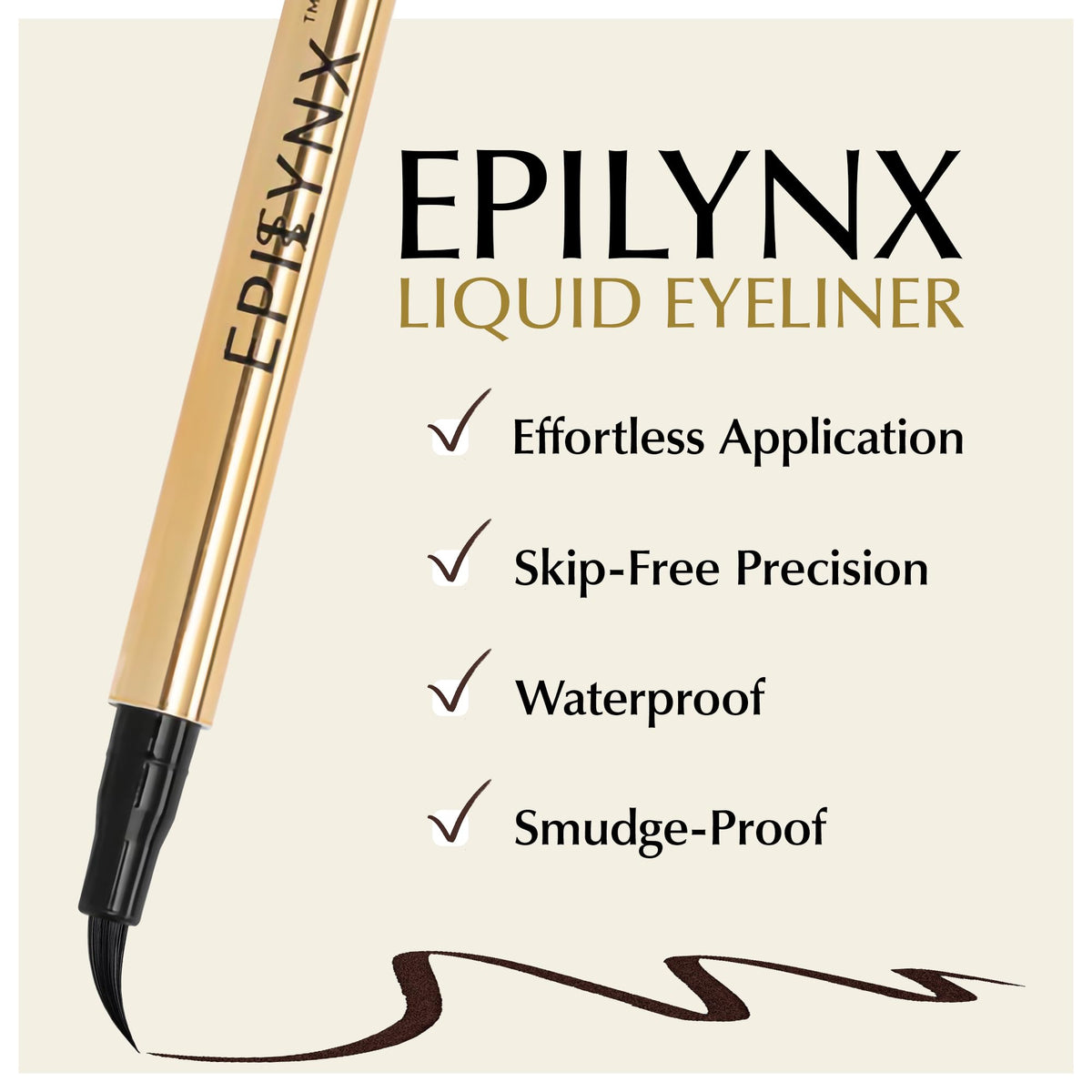 EPILYNX All Day Waterproof Liquid Eyeliner Brown 2mL - EPILYNX Official Imagery - 3