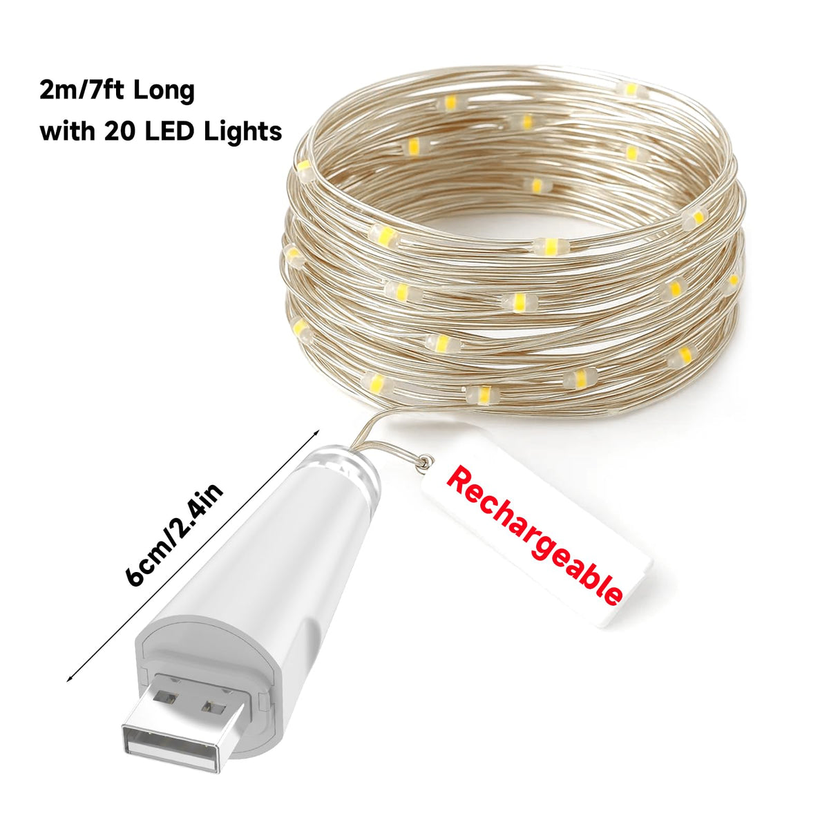 Rechargeable Fairy Lights - OUSMIN Official Imagery - 3