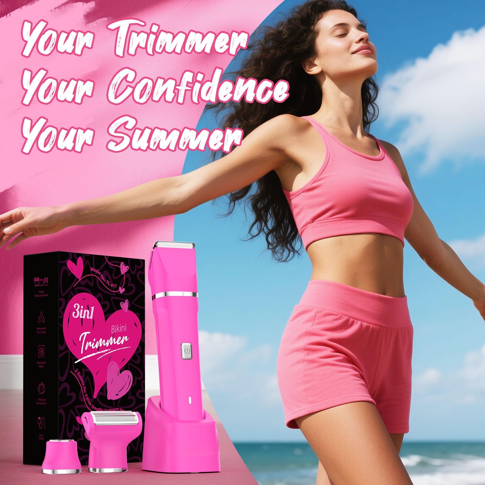 Risina 3-in-1 Bikini Trimmer & Body Grooming Kit