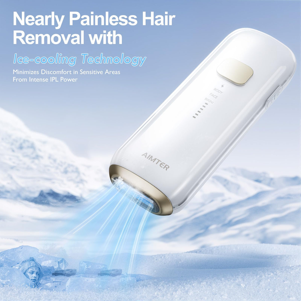 IPL Hair Removal Device with Sapphire Ice Cooling System - AIMTER Official Imagery - 3