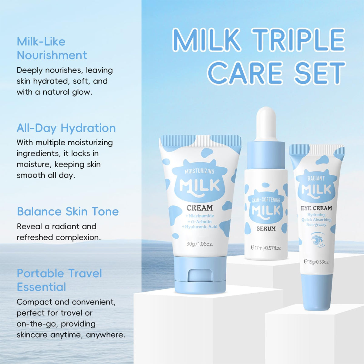 13PCS Milk Skincare Set for Kids Teens Complete Kids Skin - WOUGLAY Official Imagery - 4
