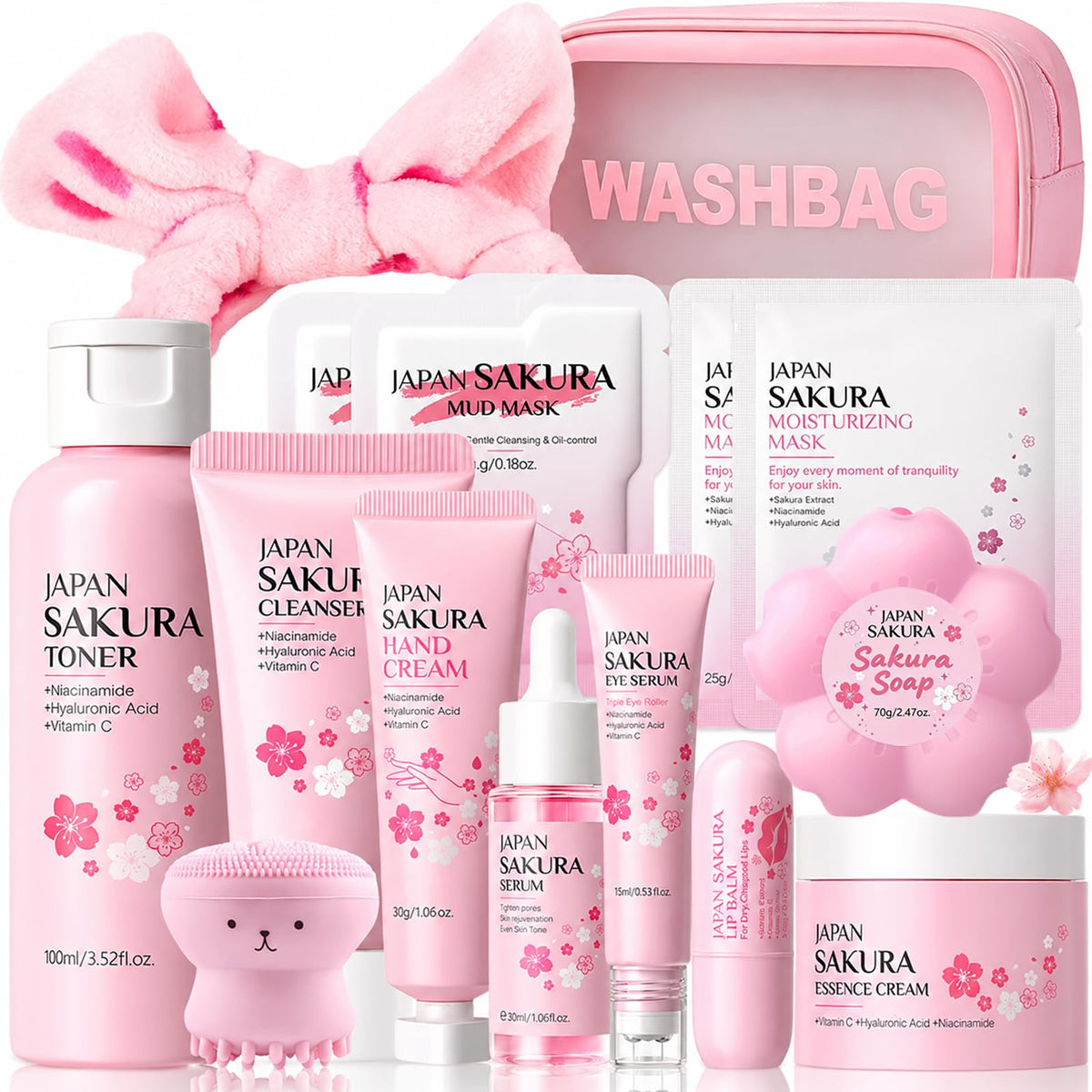 Sakura Skin Care Set for Kids Teen Girls 15PCS Daily Gentle - BliBling Official Imagery - 2