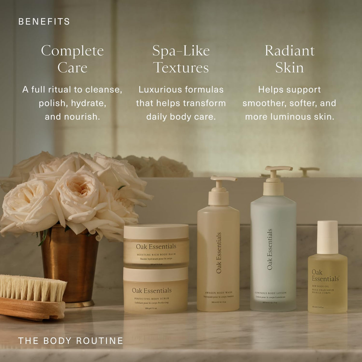 The Body Routine 5 Piece Body Care Set Full Sizes - Oak Essentials Official Imagery - 4