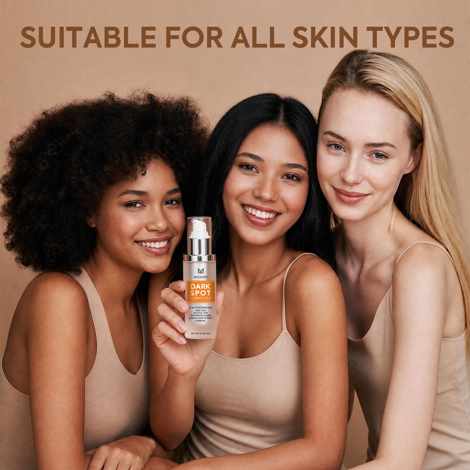 MESANDY dark spot corrector skin serum with niacinamide and kojic acid, designed to reduce dark spots and brighten skin.