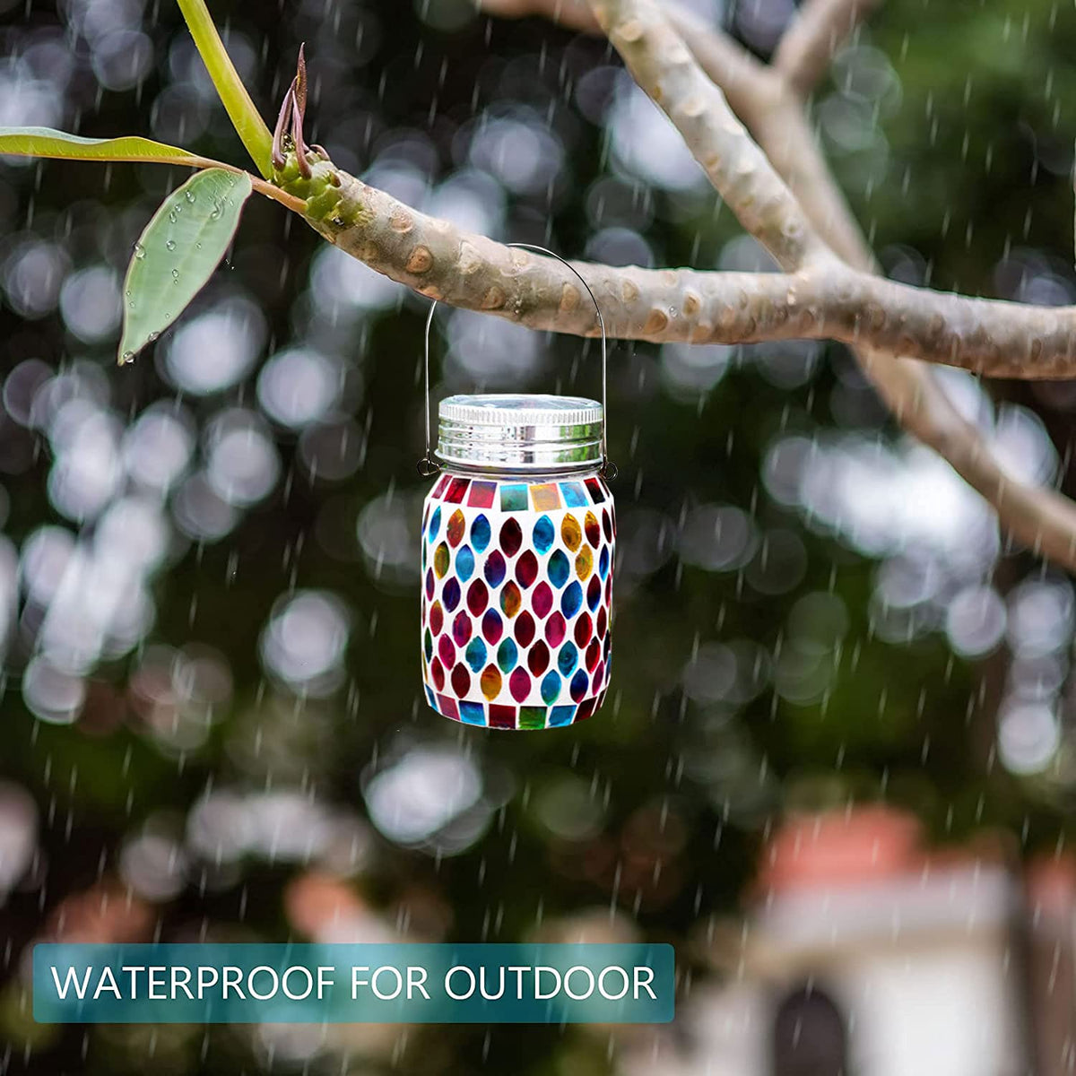 Mosaic Lights Outdoor Hanging Lanterns Rechargeable Mosaic - GUANFU Official Imagery - 7