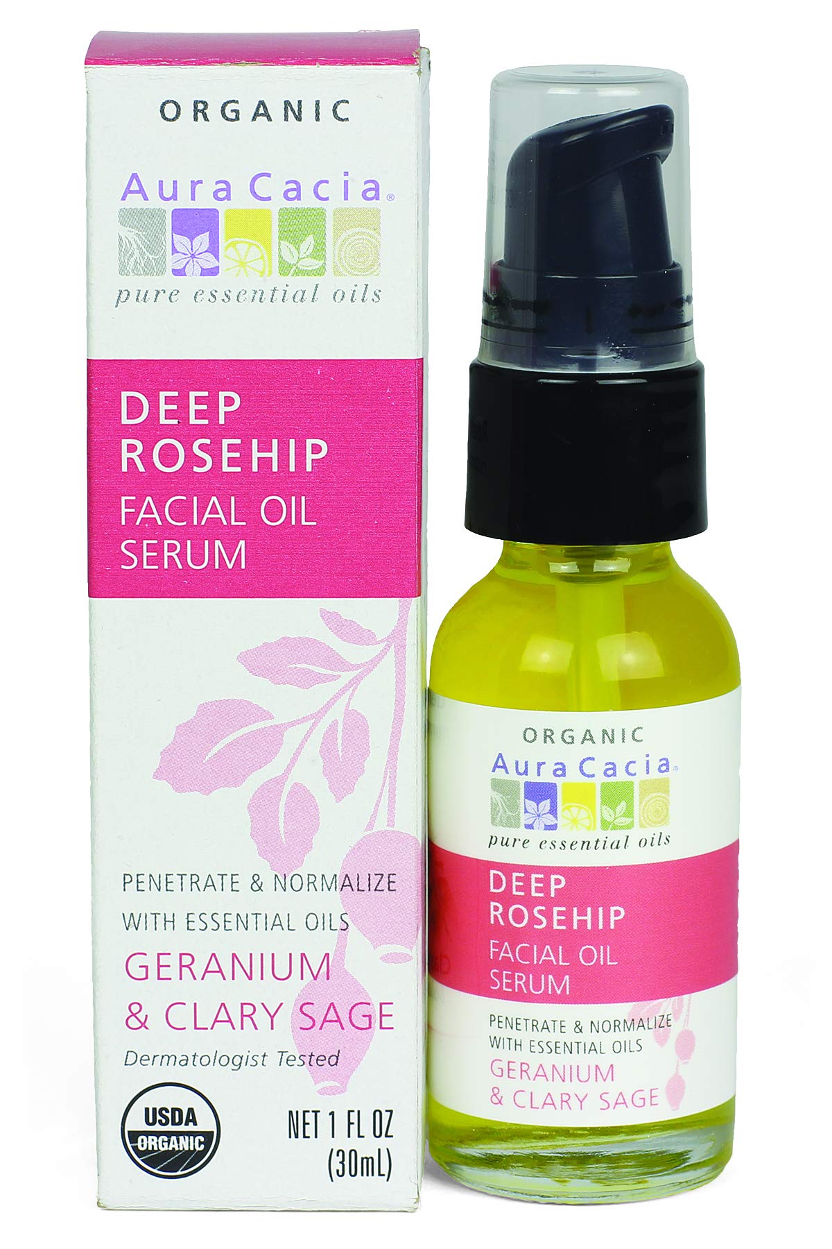 Aura Cacia Organic Deep Rosehip Facial Serum, 1 - Ounce & Soothing & Moisture - Aura Cacia Official Product View 2