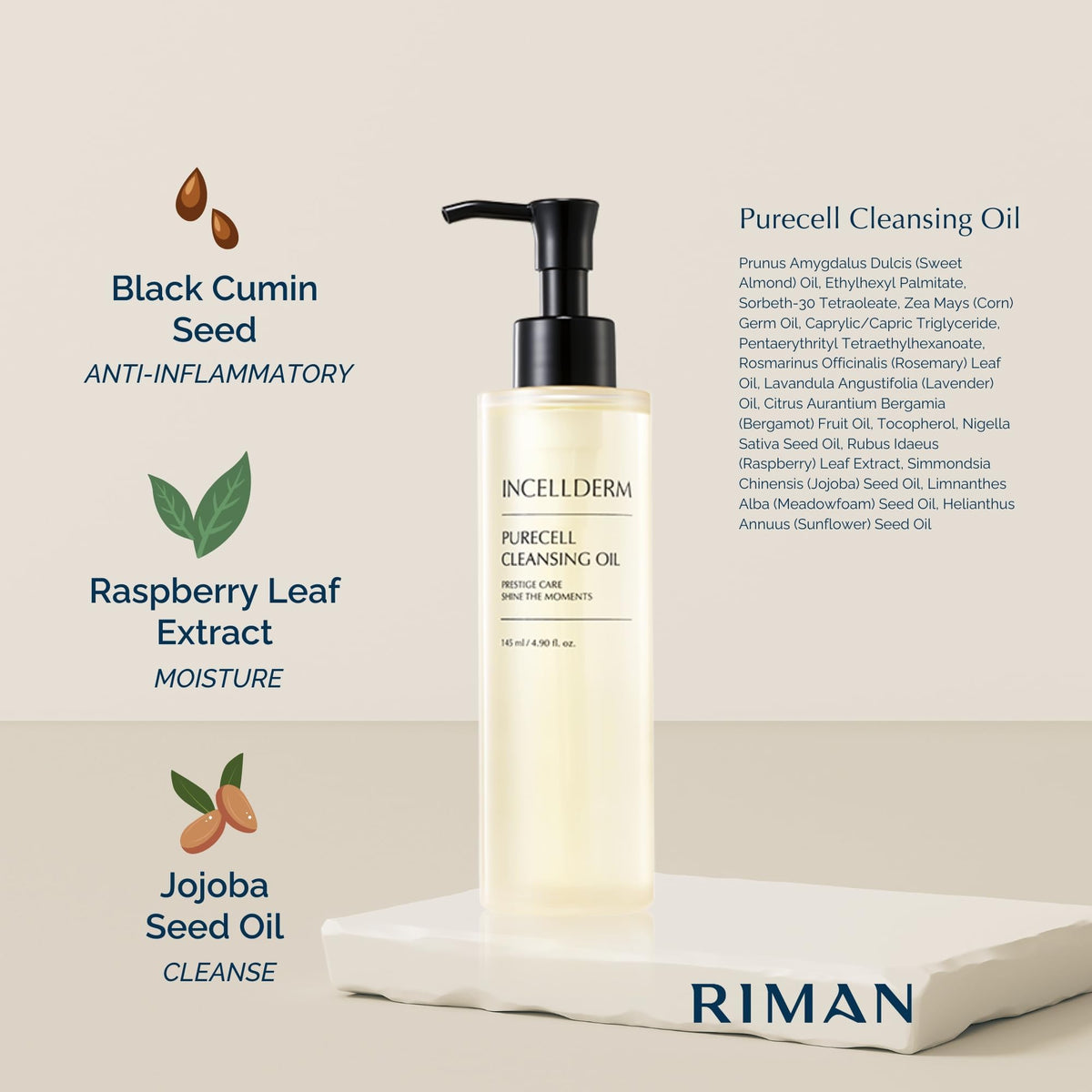 Riman Incellderm Purecell Cleansing Oil - INCELLDERM Official Imagery - 7