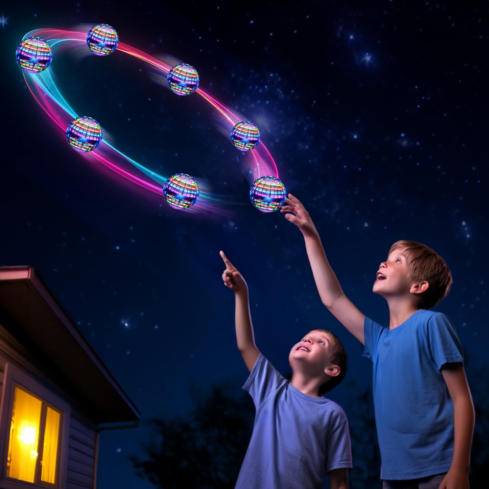 Ivtivfu Flying Orb Ball   with Dazzling Lights, Magic Hover Spinn by Ivtivfu - Angle View 3