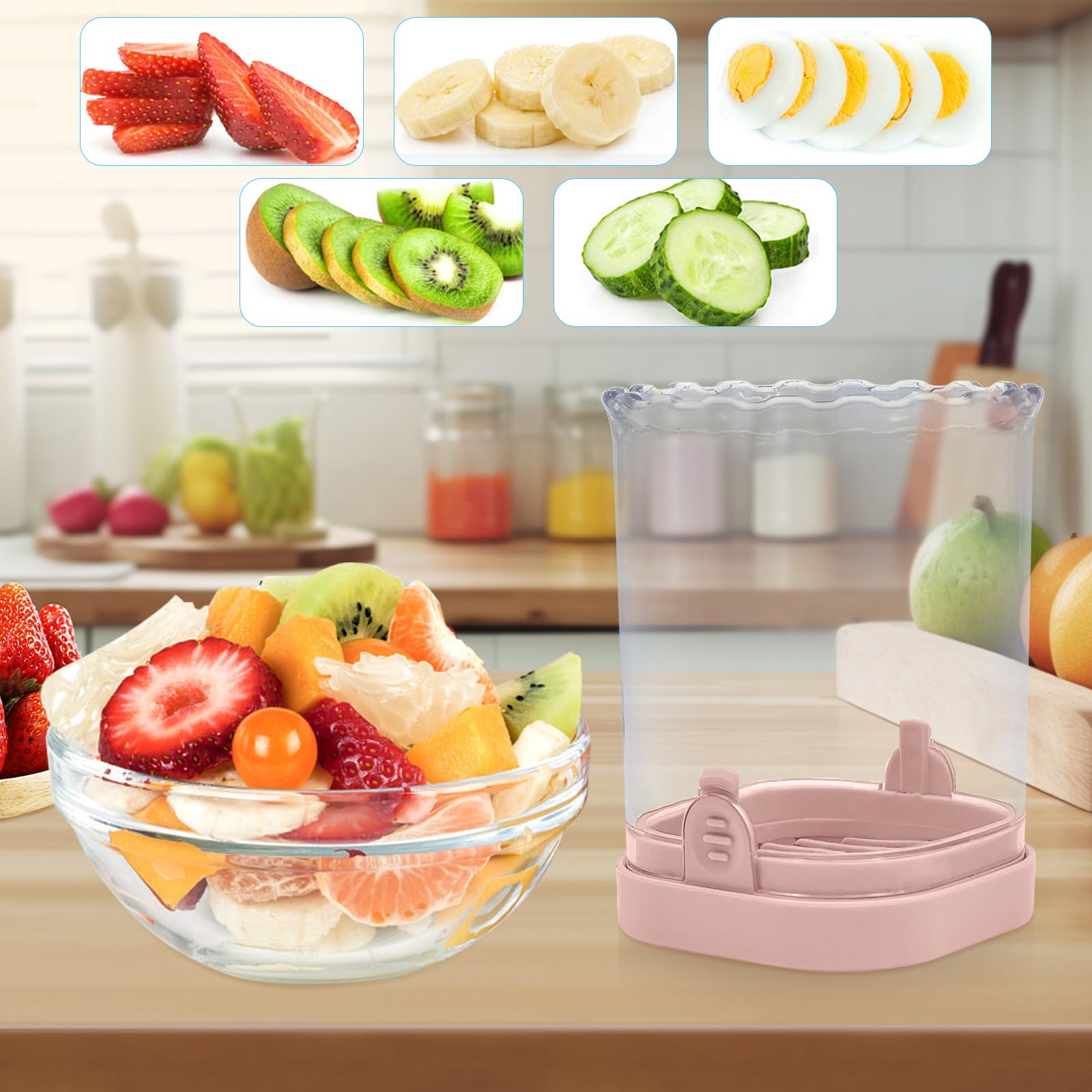 CEHNCEH Fruit Slicer Cup: Strawberry Slicer, Strawberries Cutter Cup, - View 7
