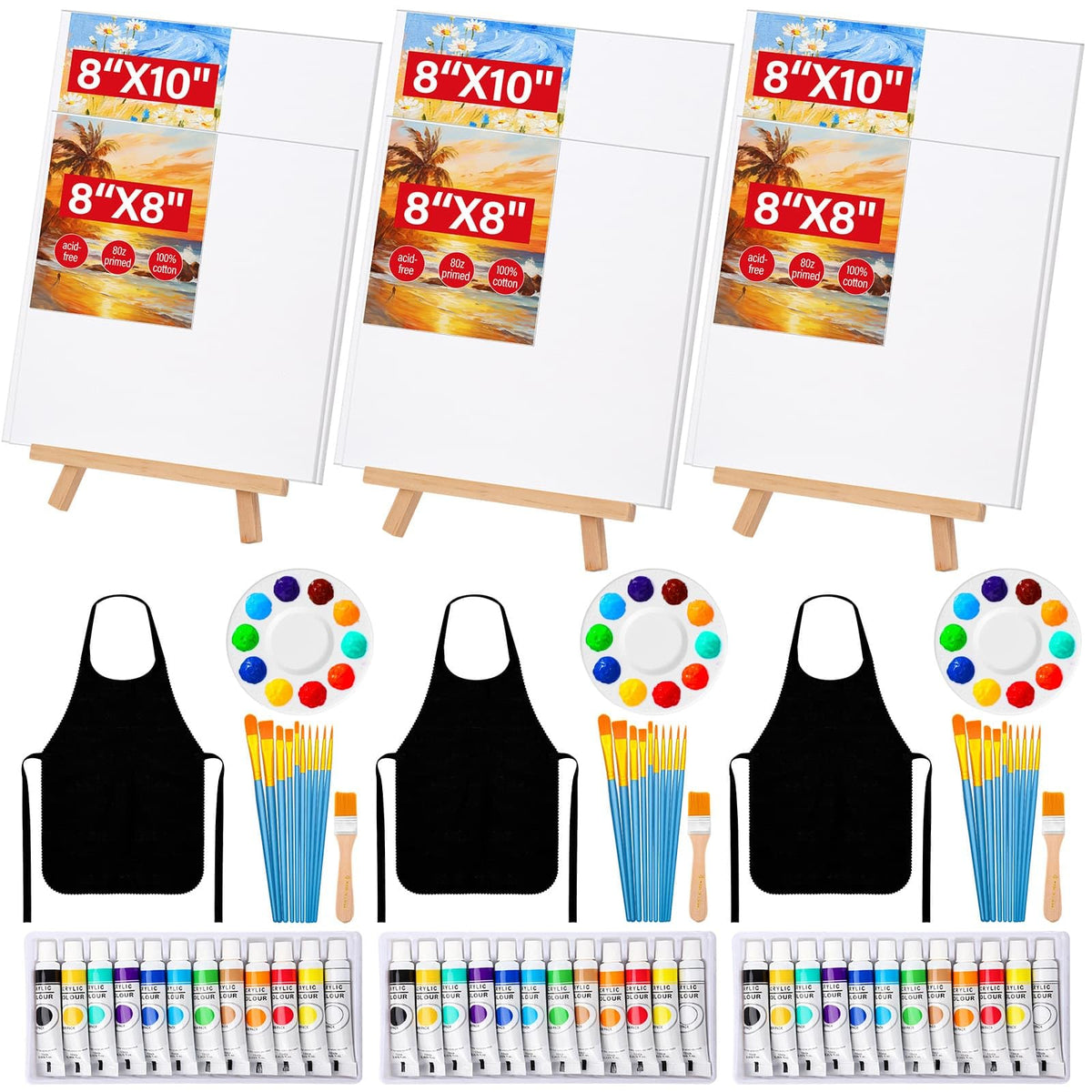 84 Pcs Sip and Paint Kit for Adults Couples Painting Kit - Evatage Official Imagery - 1