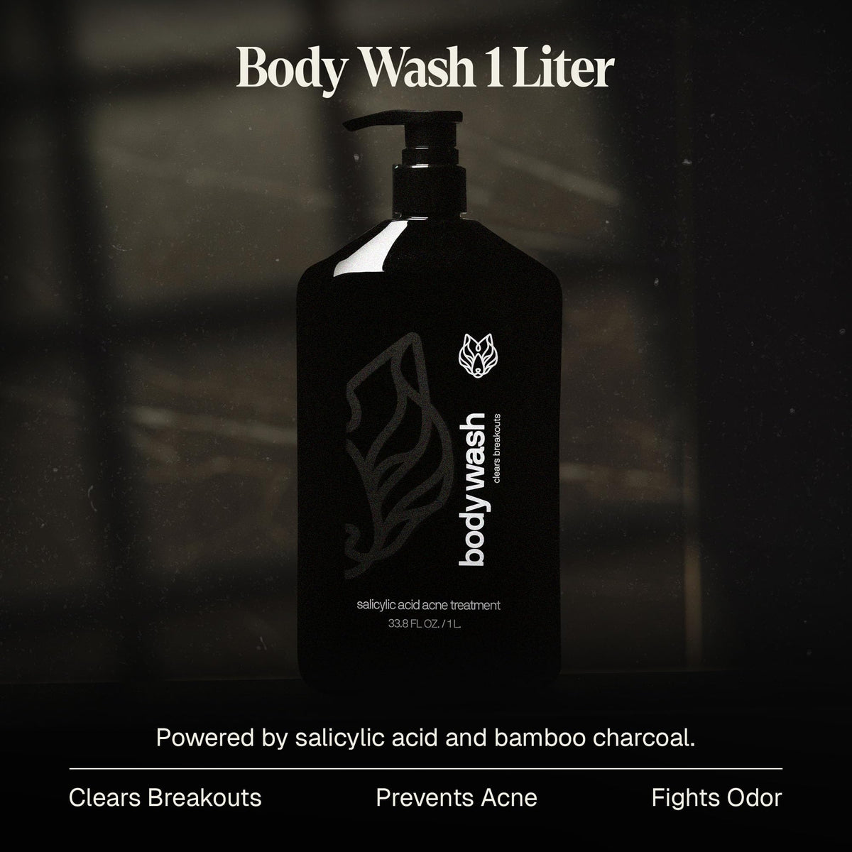 Black Wolf Salicylic Acid Body Wash for Men - Black Wolf Official Imagery - 3