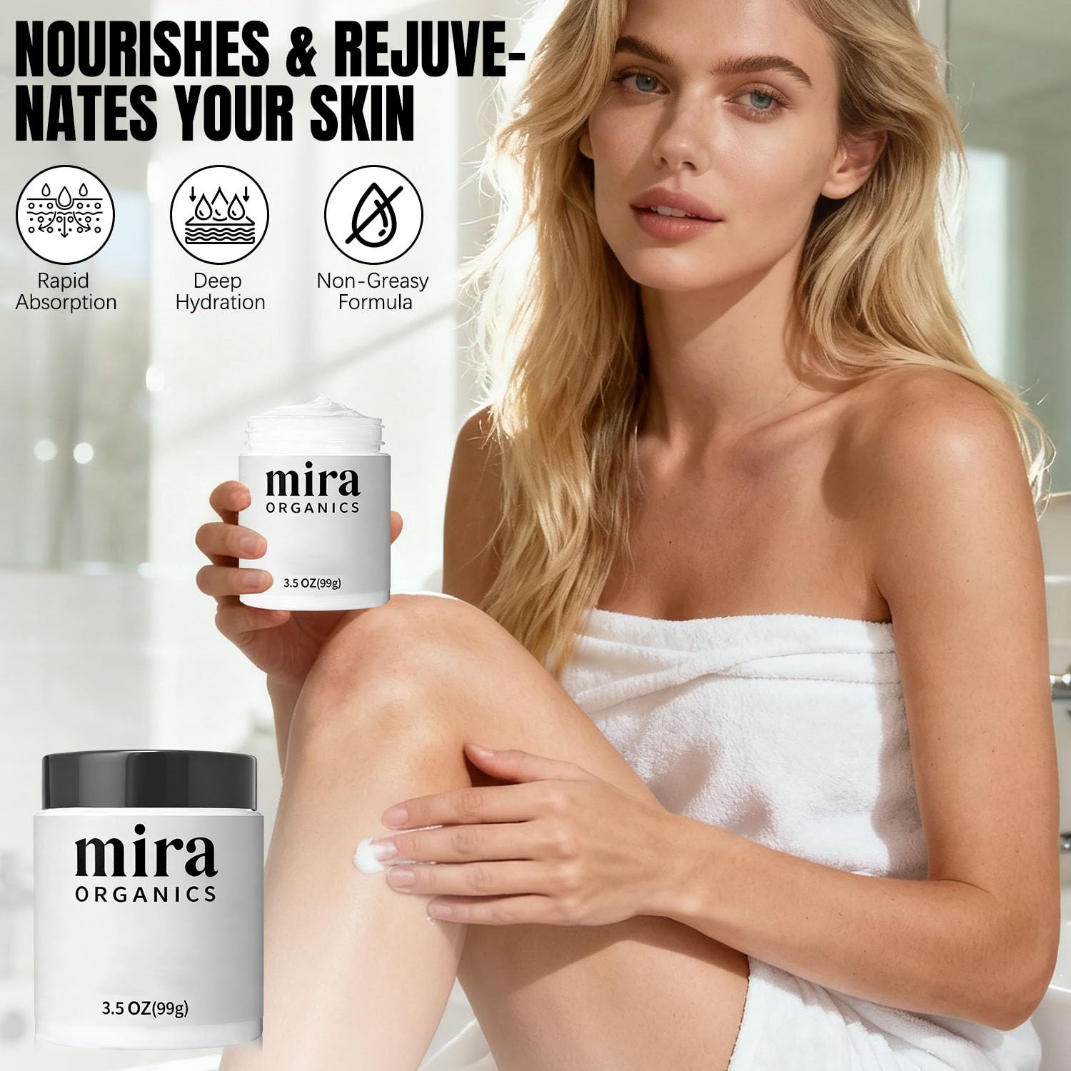 FUERHPSH Mira Relief Repair Lotion skin moisturizer with magnesium and arnica shown in a pump bottle.