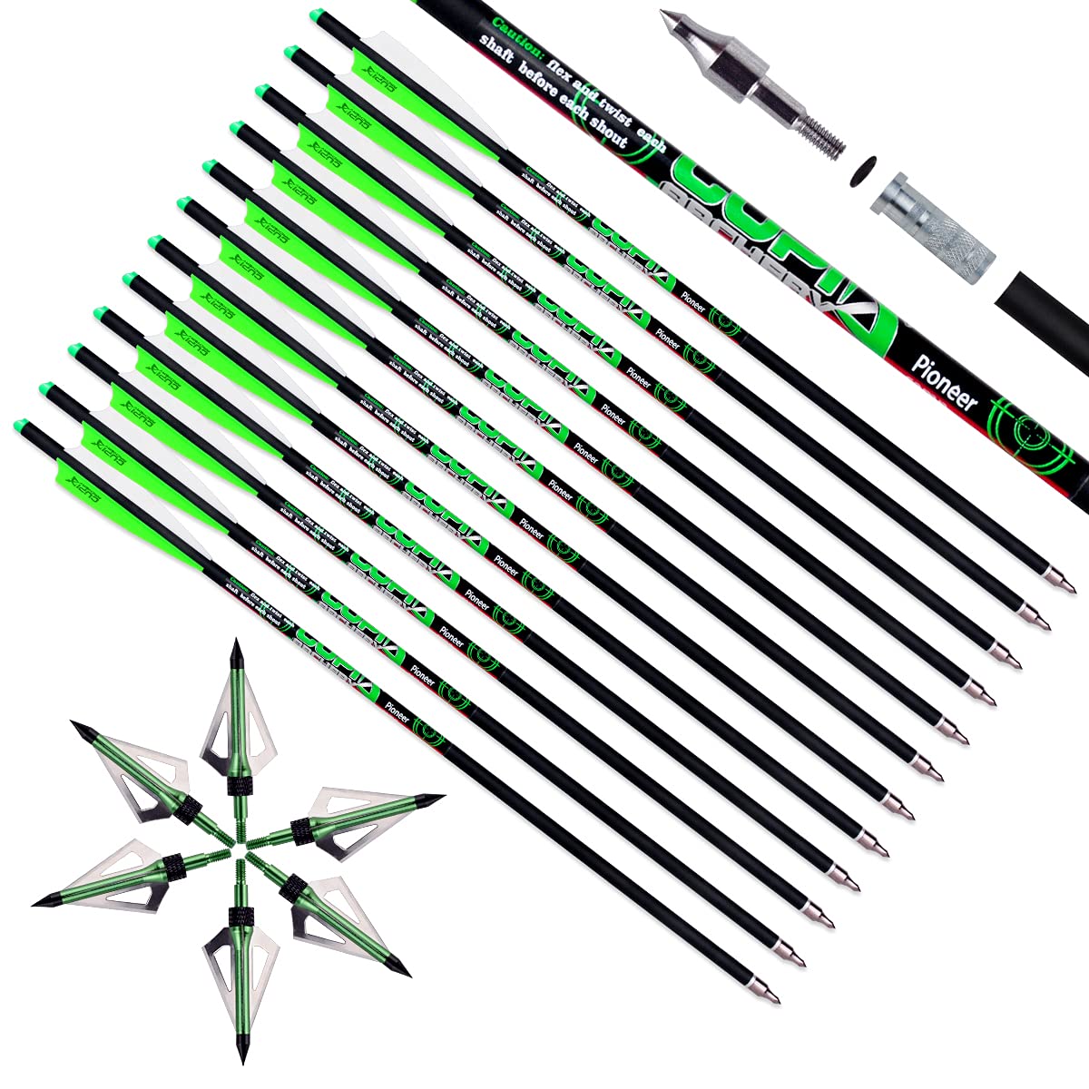 Crossbow Bolts 20 22 Inch Carbon Archery Arrows 12 Pack and - LWANO Official Imagery - 1