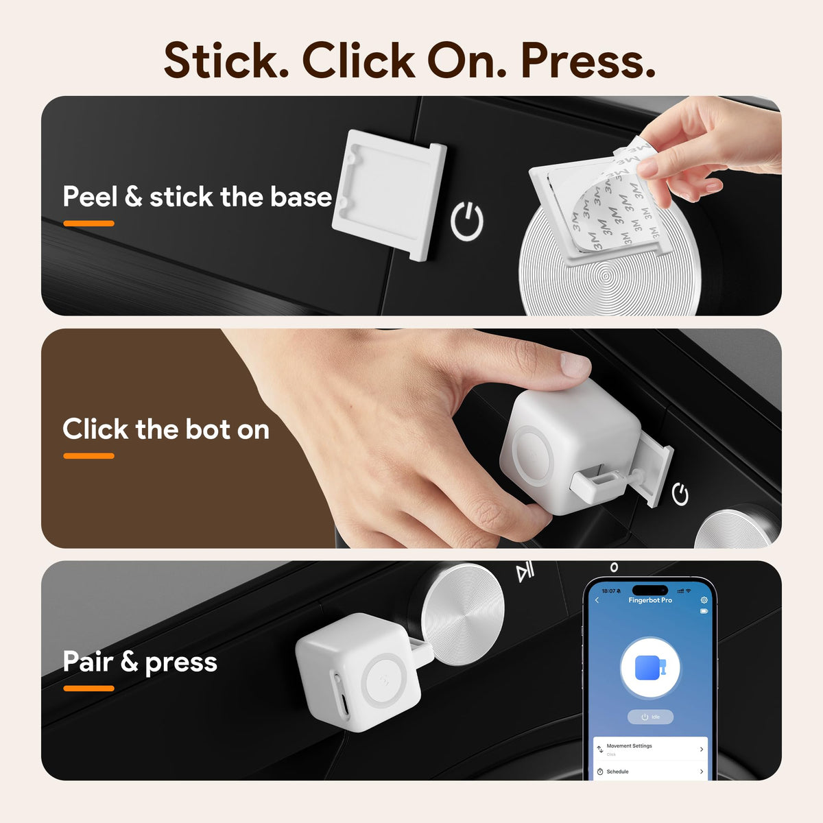 Fingerbot Pro Smart Button Pusher Bluetooth Robot Button - ORYZIC Official Imagery - 5