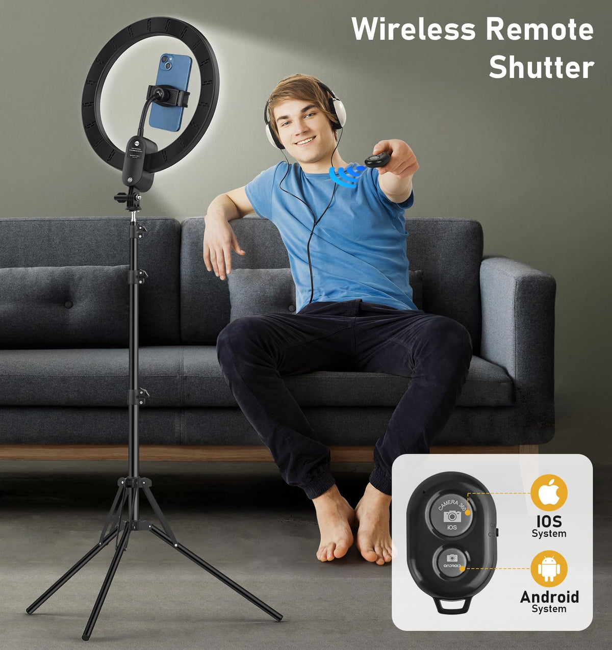 12 inch LED Circle Selfie Ring Light with 63 Tripod Stand - Kmasic Official Imagery - 6