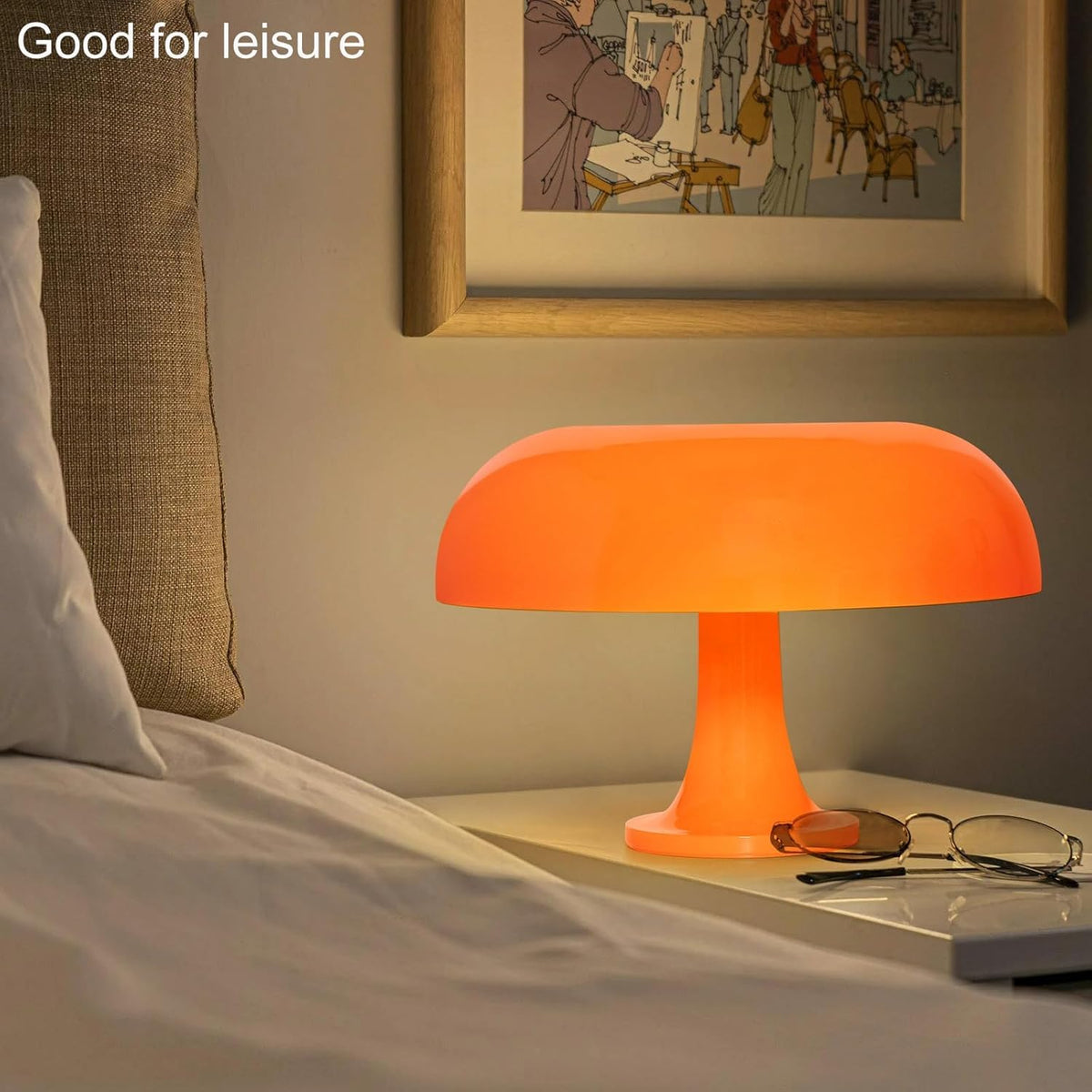 Orange Mushroom Lamp Mid Century Modern Table Lamp for - Anykonio Official Imagery - 7