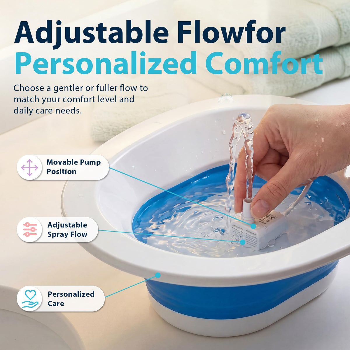 Electric Sitz Bath for Toilet Seat Collapsible Portable - Pochik Official Imagery - 8