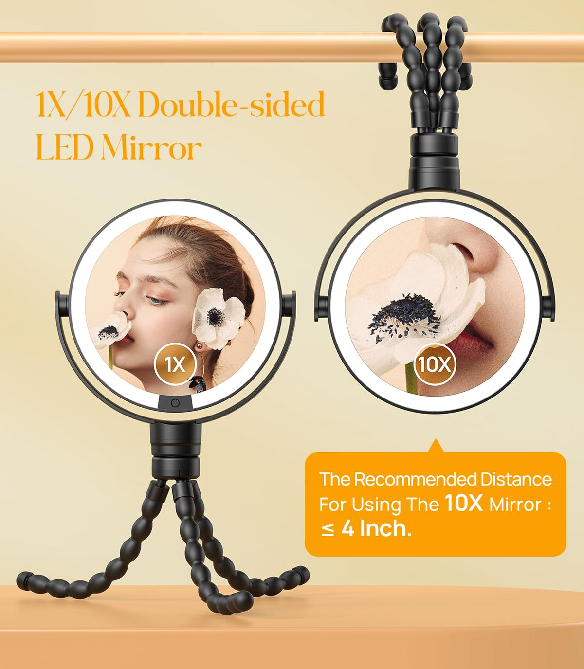 Gospire 5 85 Tripod Travel Makeup Mirror with Light and - Gospire Official Imagery - 5