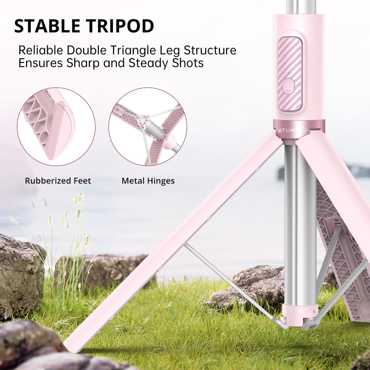ATUMTEK 55 Selfie Stick Tripod All in one Extendable - ATUMTEK Official Imagery - 3