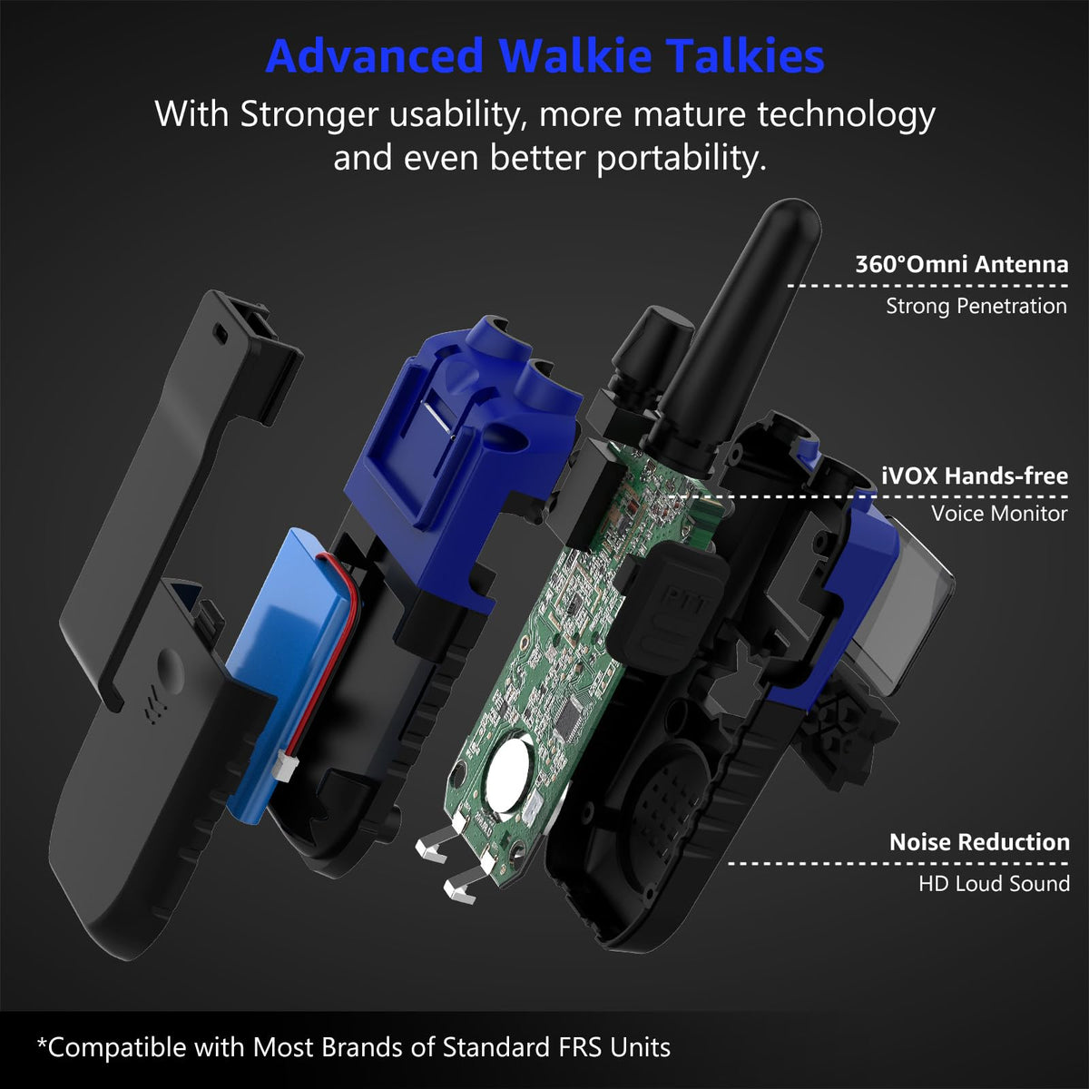 Topsung 4 Walkie Talkies Long Range Adults Rechargeable with - Topsung Official Imagery - 5