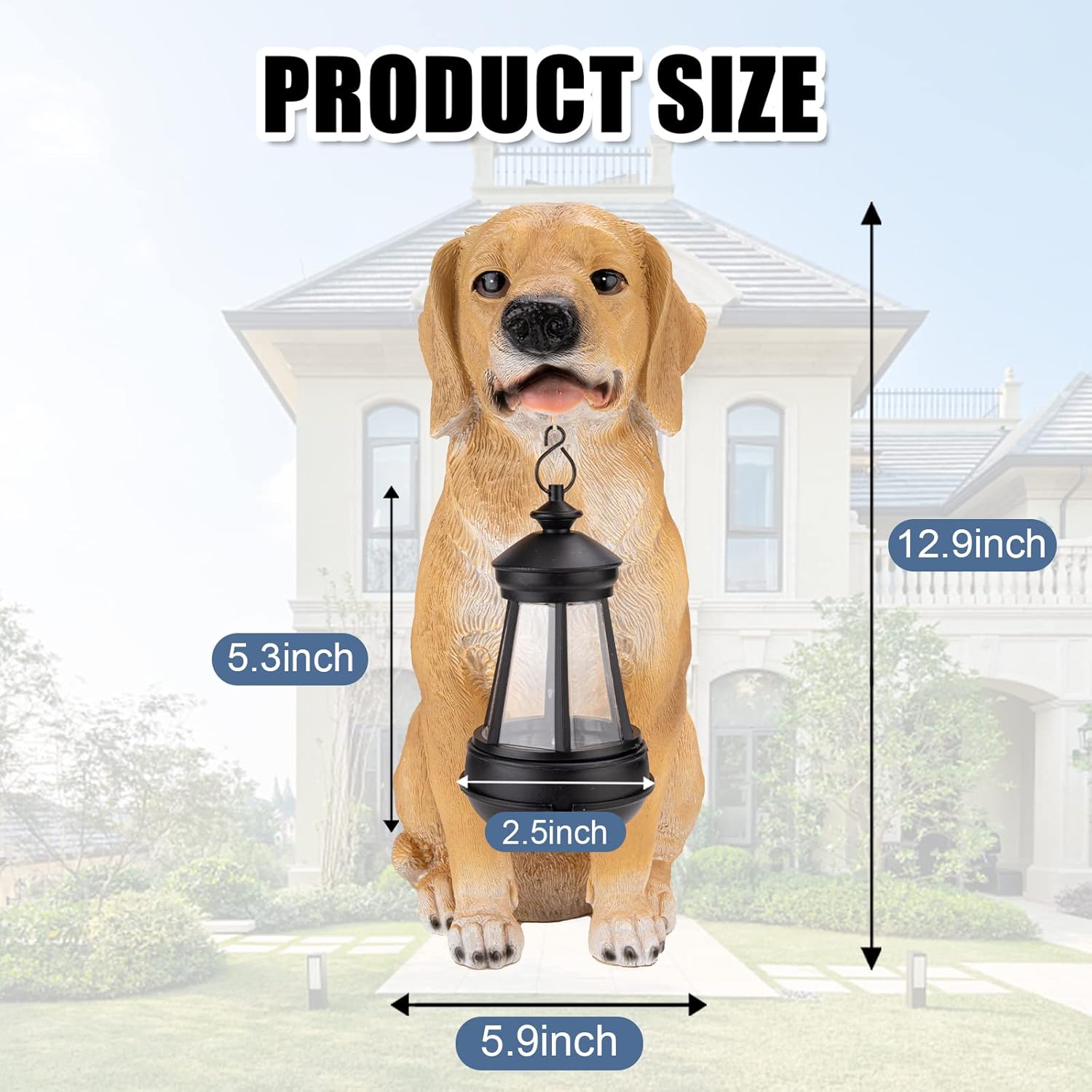 Garden Dog Statues Outdoor Decor, Golden Retriever Yard Outdoor Statue