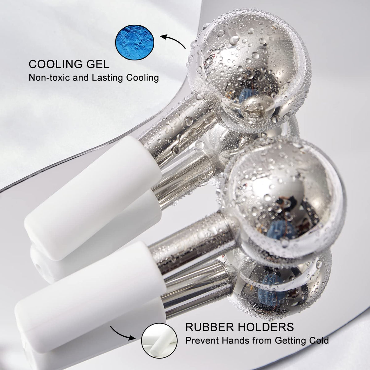 Ice Globes for Face Eyes Unbreakable Stainless Steel Cryo - pfefe Official Imagery - 4