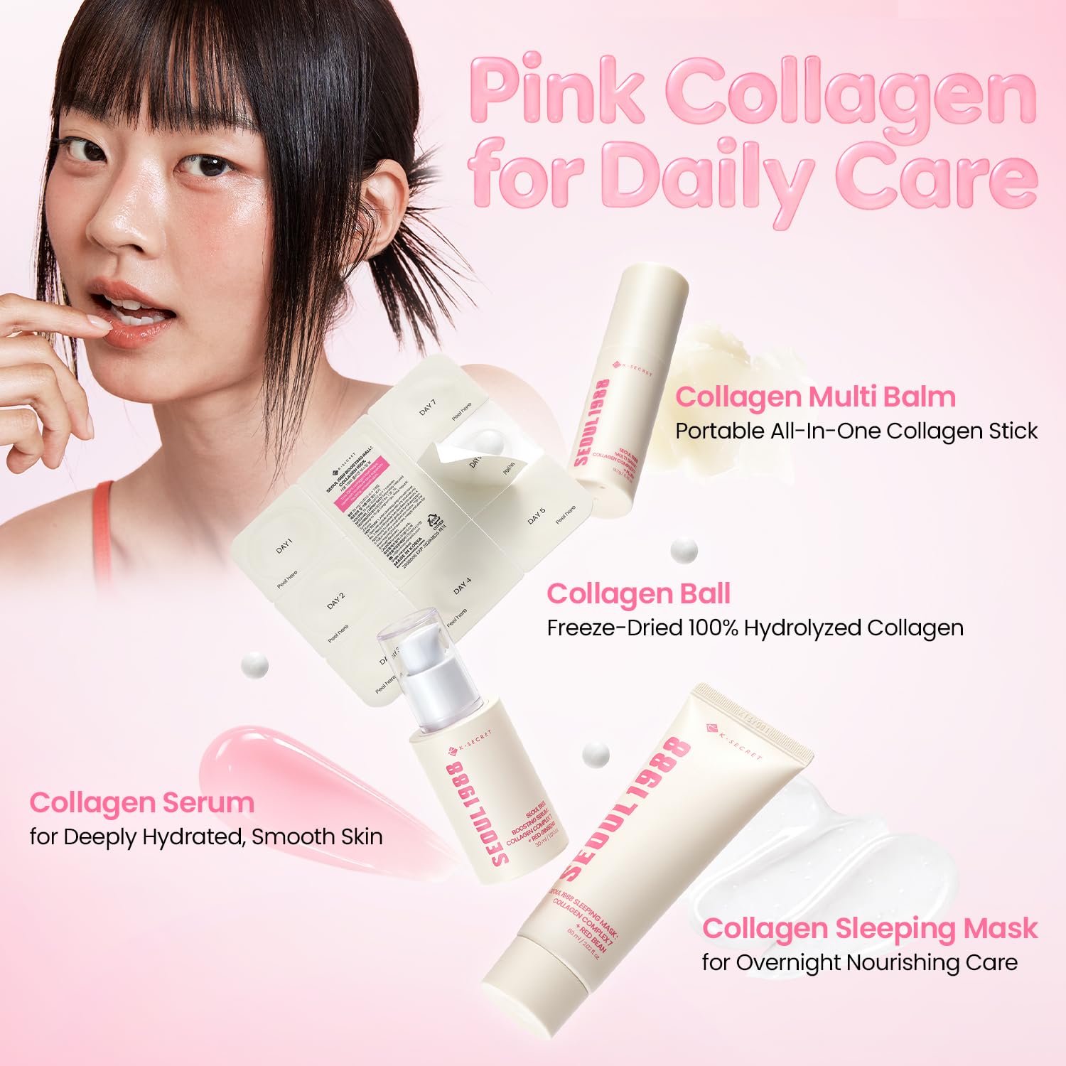 K-SECRET SEOUL1988 Collagen Multi Balm Stick for Under-Eyes & Smile lines - K-SECRET Official Product View 8