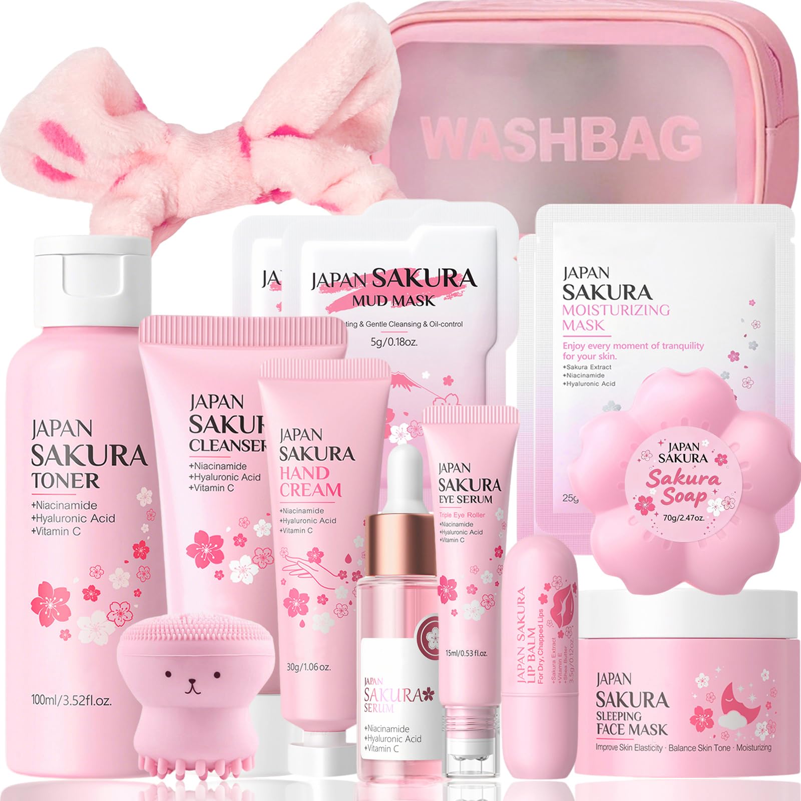 Sakura Skin Care Set for Kids & Teens Girls,15PCS Girls Daily - Product Imagery