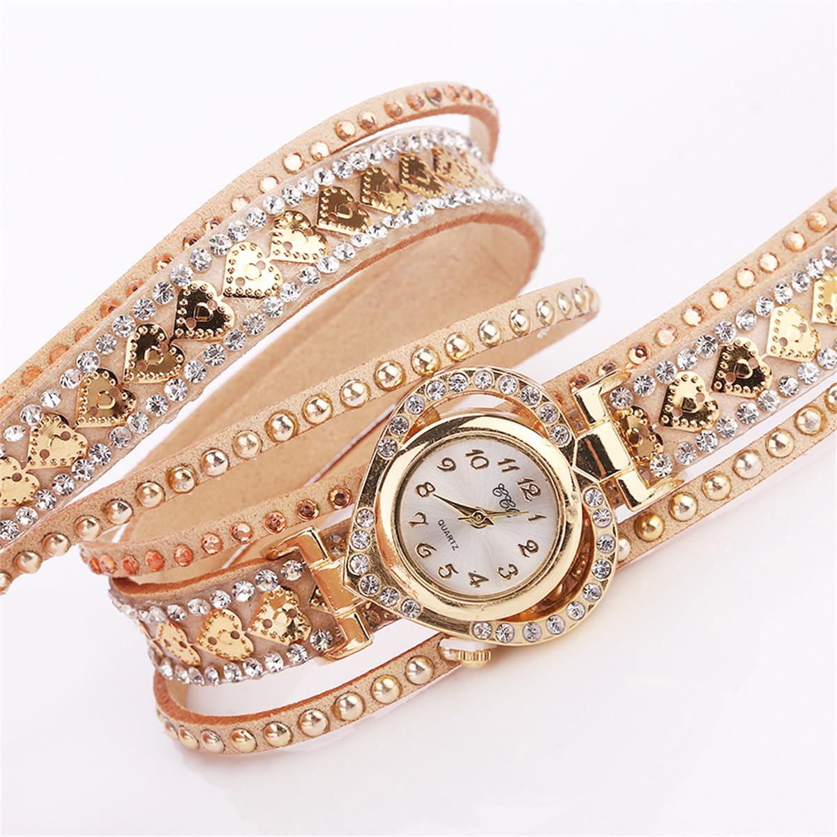 Women Fashion Watch Inlay Rhinestone Quartz Watches Heart - CdyBox Official Imagery - 5