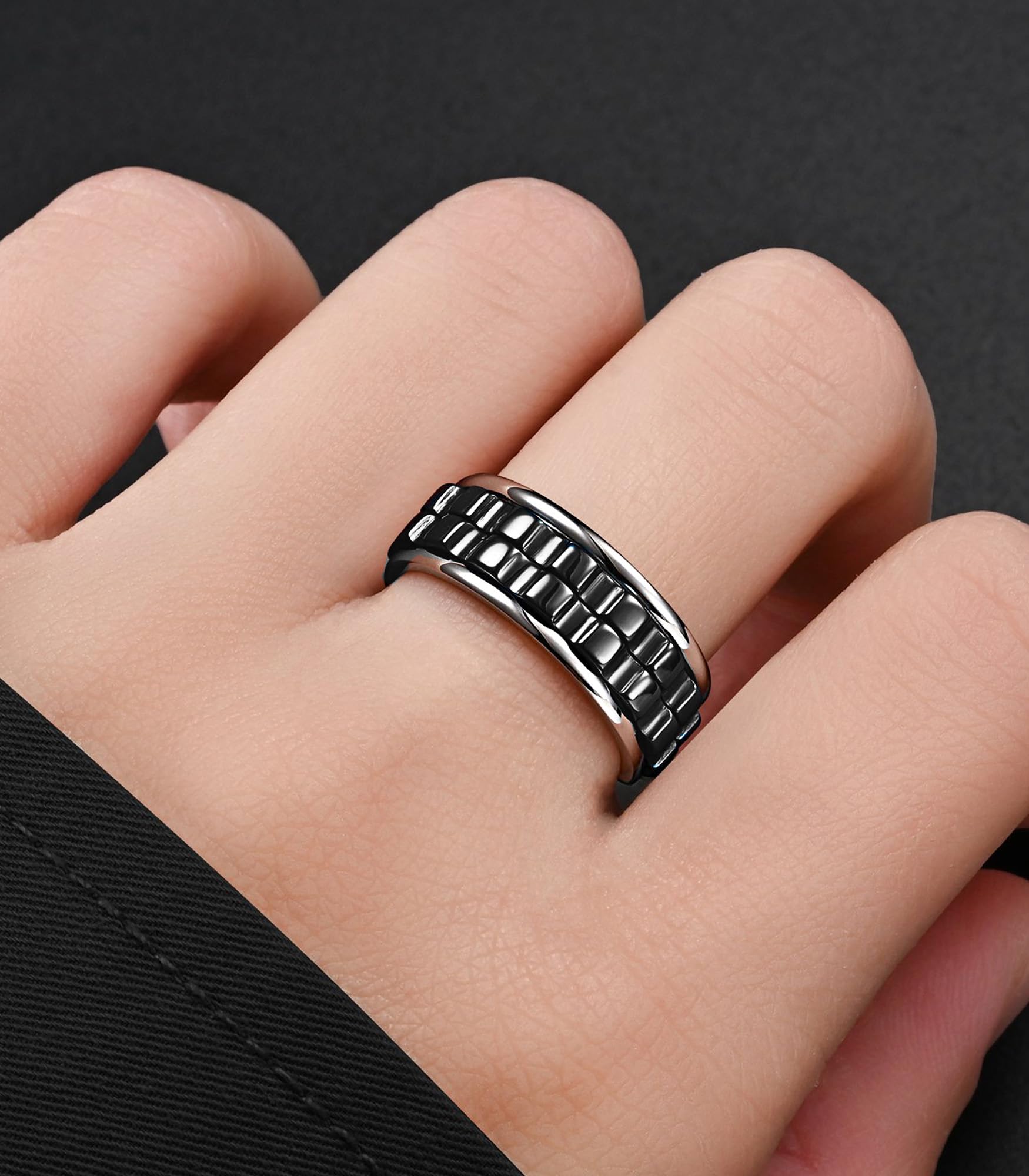 King Ring K42 Gear Spinner Ring – Stainless Steel Fidget Band