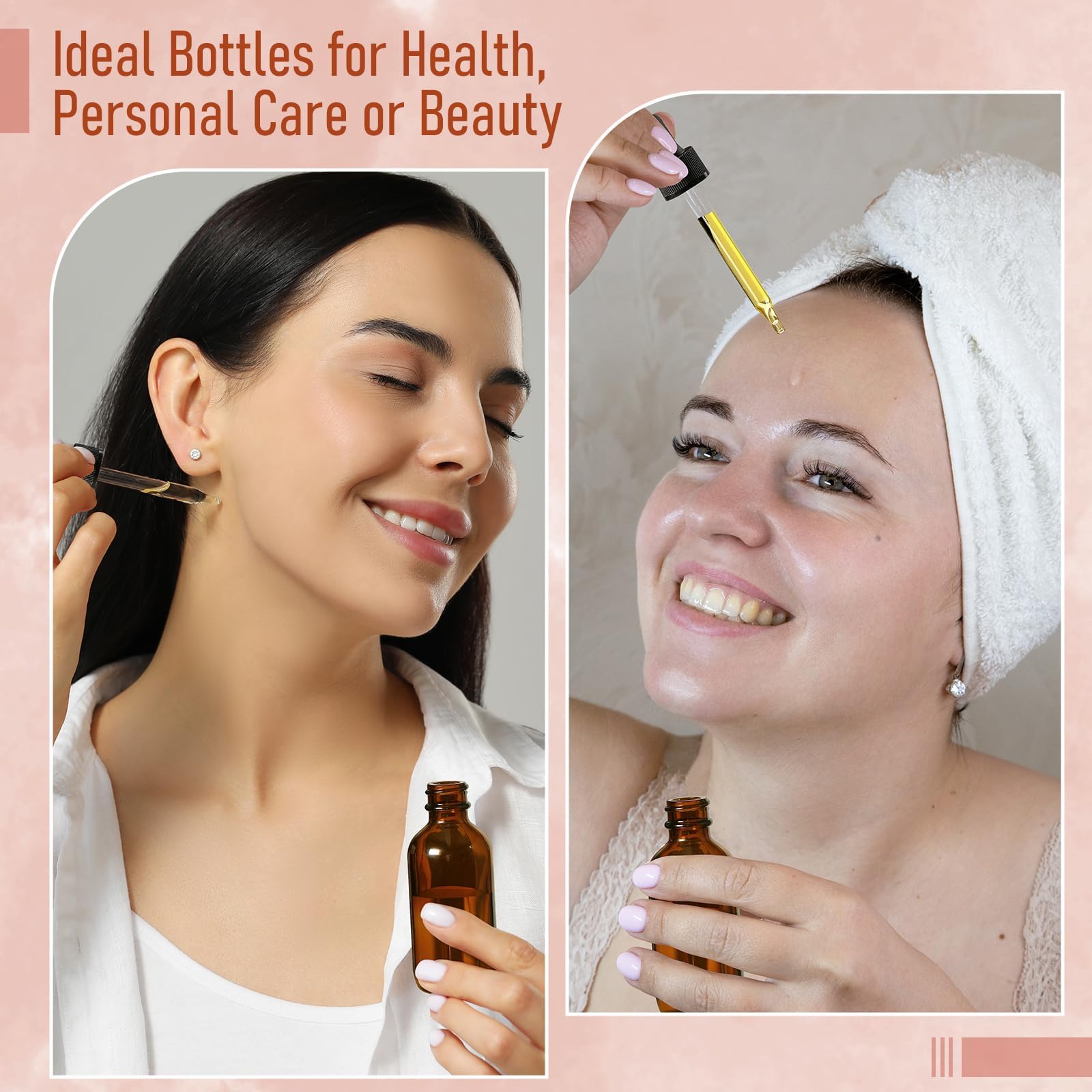 4 Pack 2 oz Bottles with Dropper 1 Funnel 4 Labels - AOZITA Official Product Imagery - 7