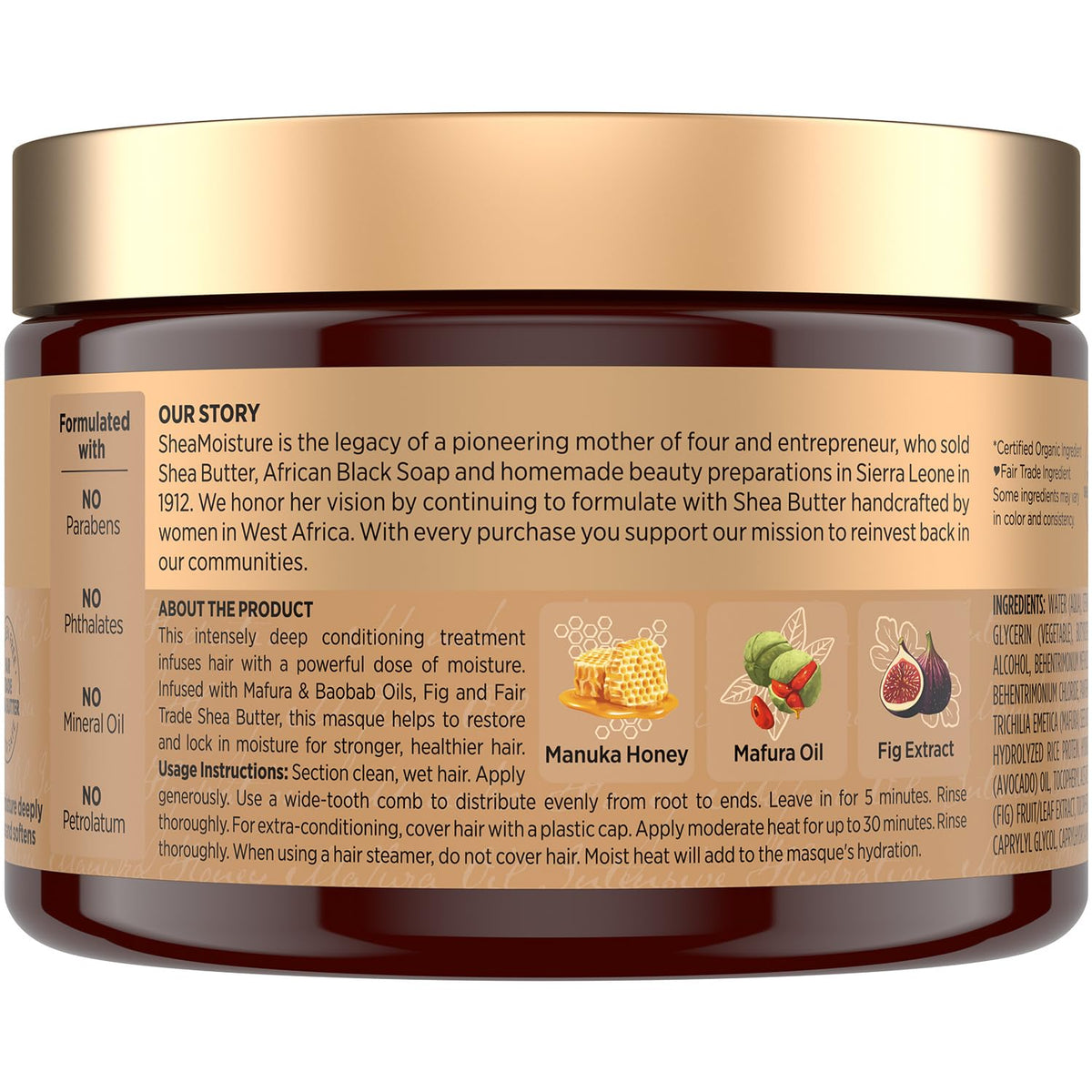 Shea Moisture Hair Mask Manuka Honey Mafura Oil Intensive - Shea Moisture Official Imagery - 3