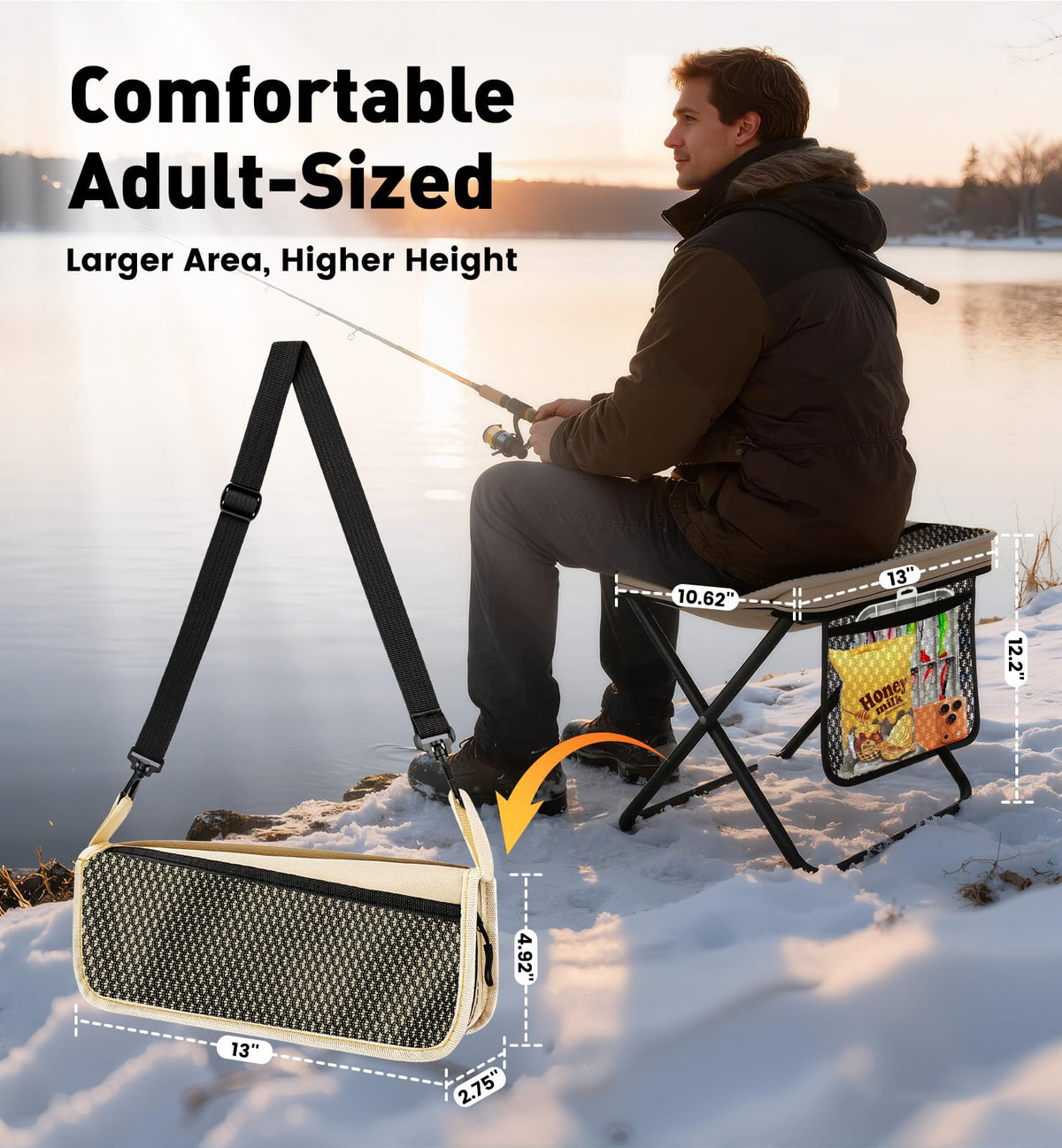 2 Pack Portable Folding Stools Collapsible Pocket Chair - OrbitShell Official Imagery - 5