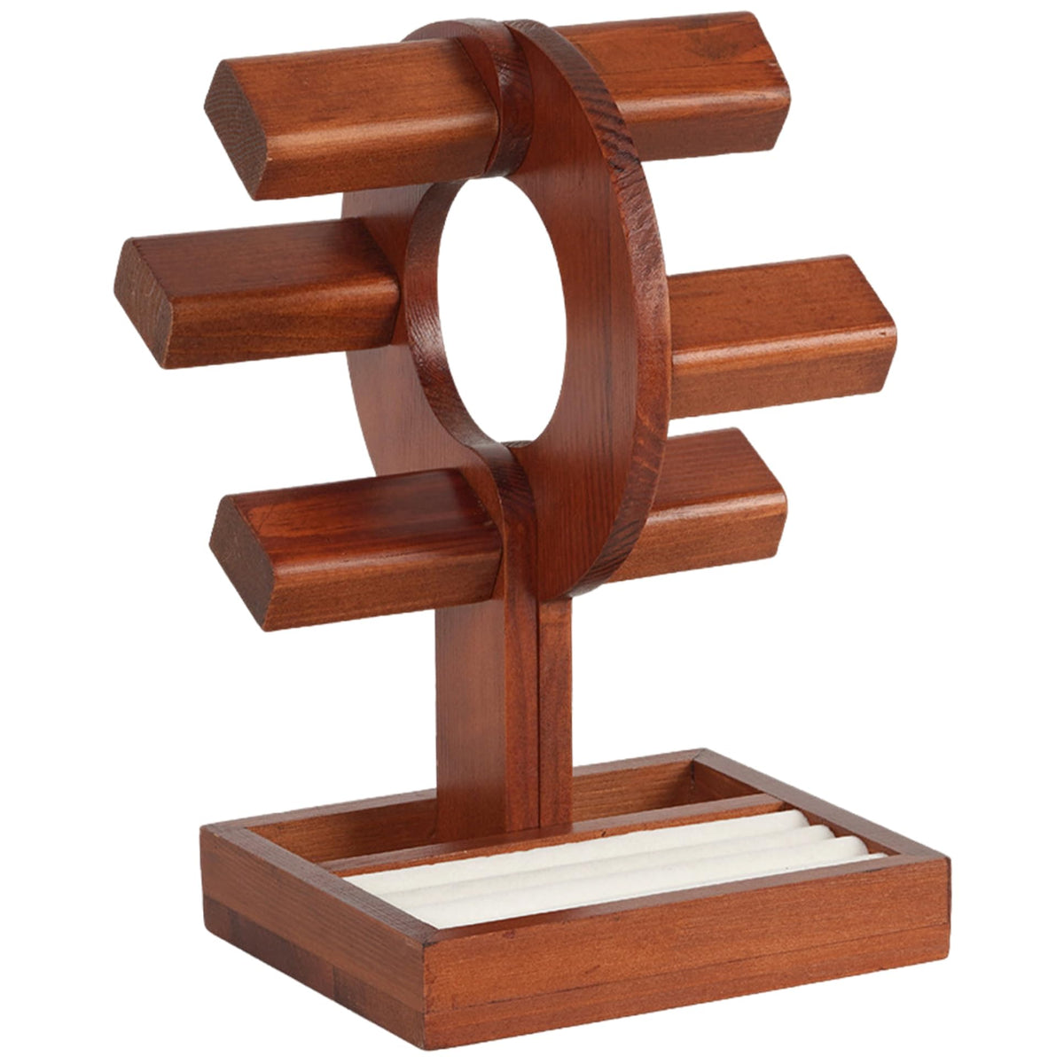 NIDONE Watch Stand Wooden Watch Holder with Storage Tray - NIDONE Official Imagery - 2