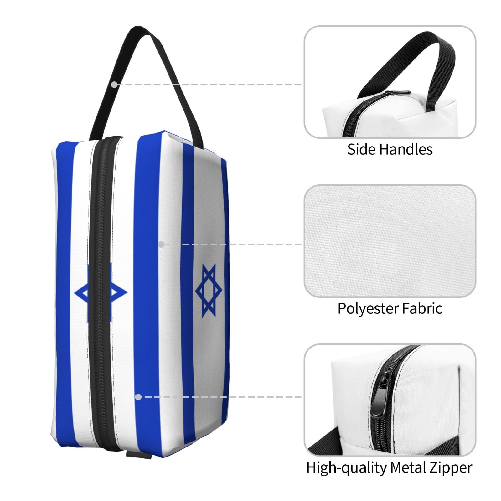 SXZVVBN Israeli flag Large Capacity Travel Toiletry Bag Durable Oxford Cloth Makeup Organizer Cosmetic Pouch