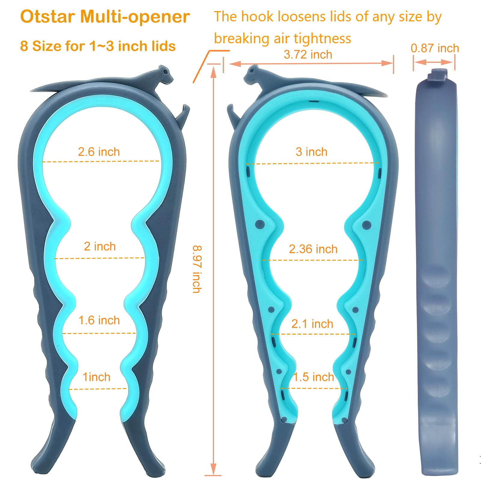 Otstar Jar Opener for Weak Hands, Seniors with Arthritis, 5 in 1 by Otstar - Angle View 3