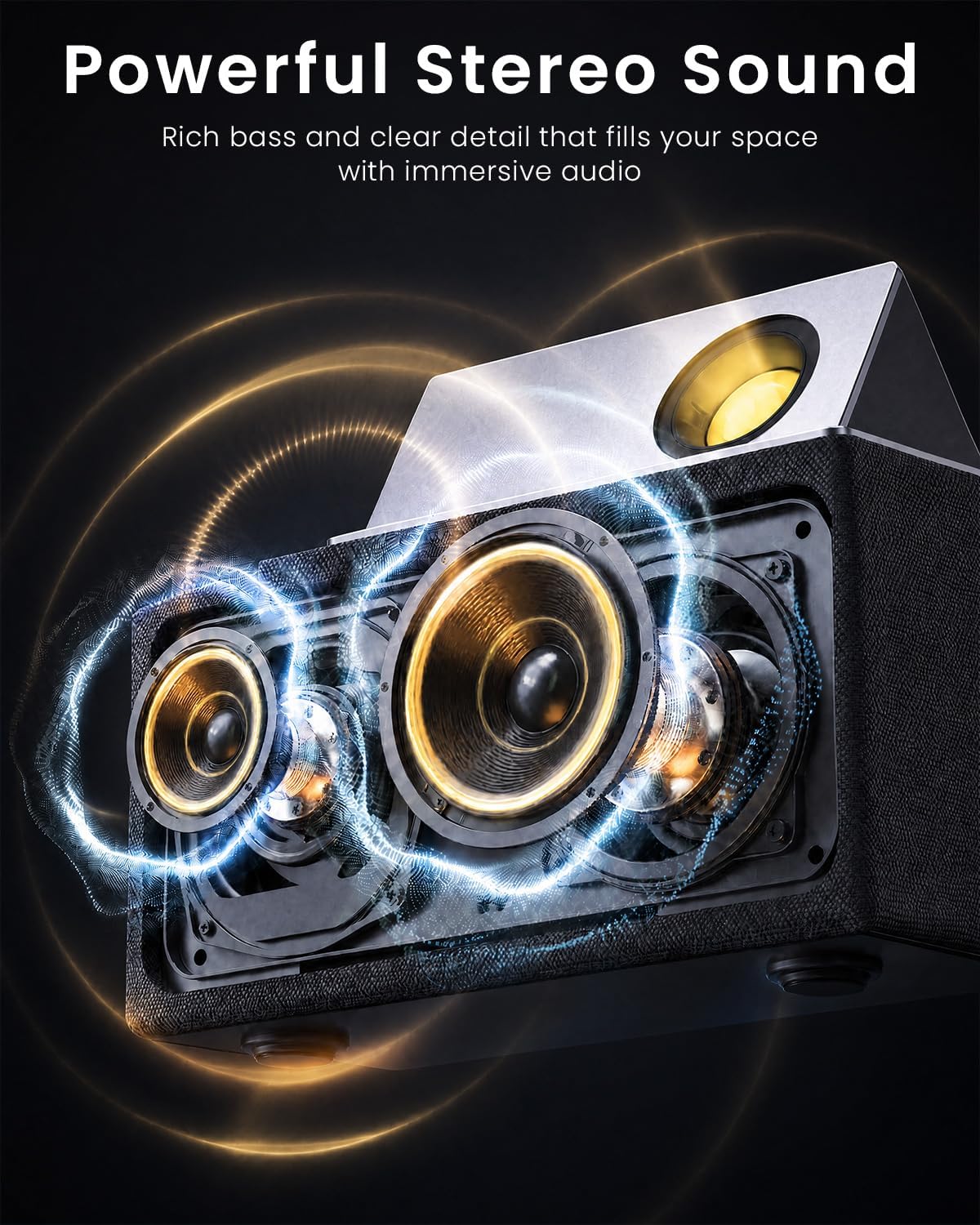 GoldJoy 7 in 1 Bluetooth Speaker Wireless Charging Station for Ho by Goldjoy - Angle View 3