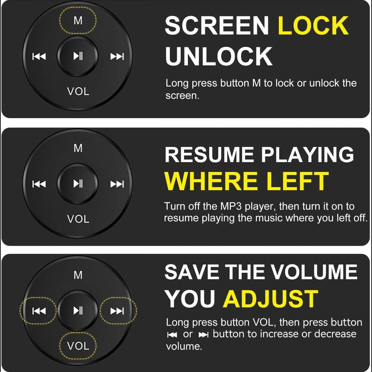 RUIZU 32GB MP3 Player with Bluetooth 5 3 Auto Reconnect 80H - RUIZU Official Imagery - 8