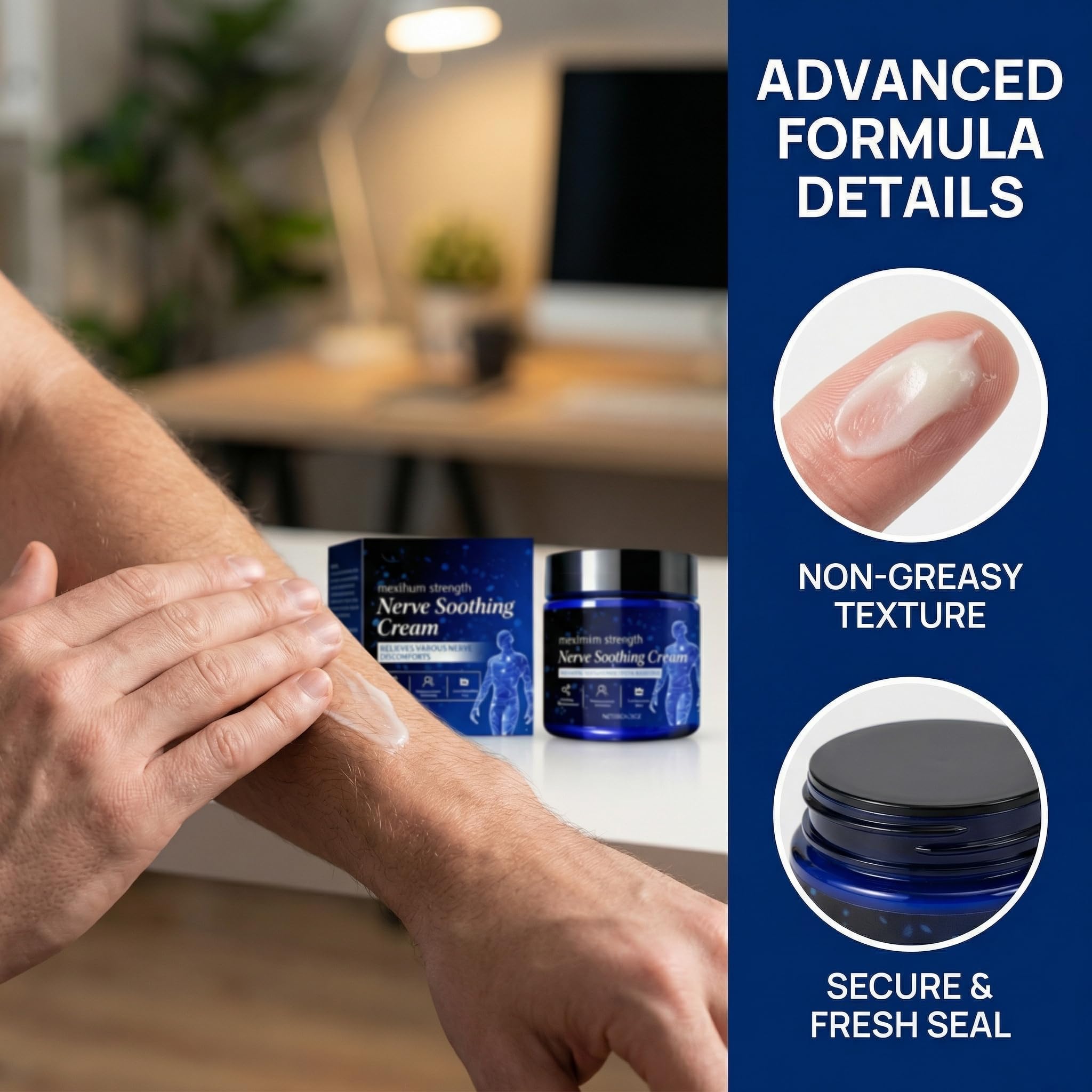 Clennaner Nerve Soothing Calming Body Cream in 120g jar, moisturizing skincare product for daily nerve and skin relief.