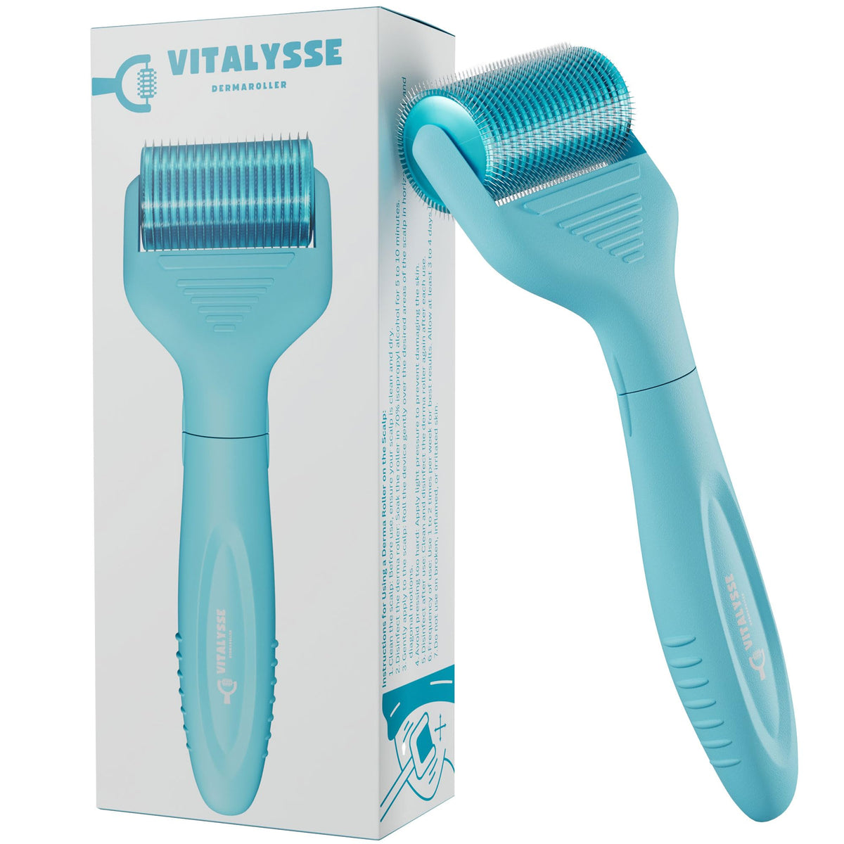 Scalp Derma Roller 0 25mm Microneedling Tool for Hair Scalp - Vitalysse Official Imagery - 2