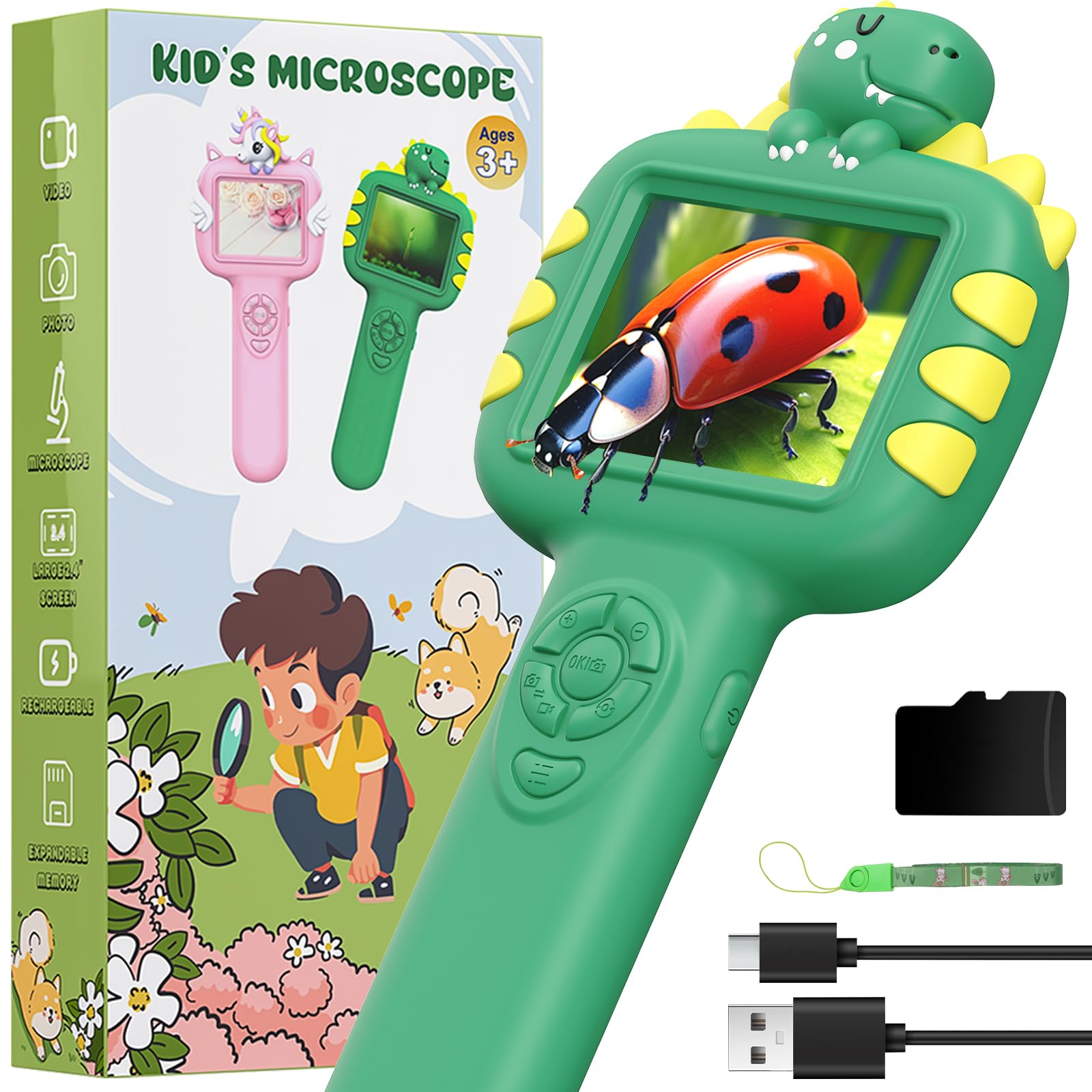 Wonovate Microscope for Kids Gifts Toys Science, Mini Handheld Digital - View 9