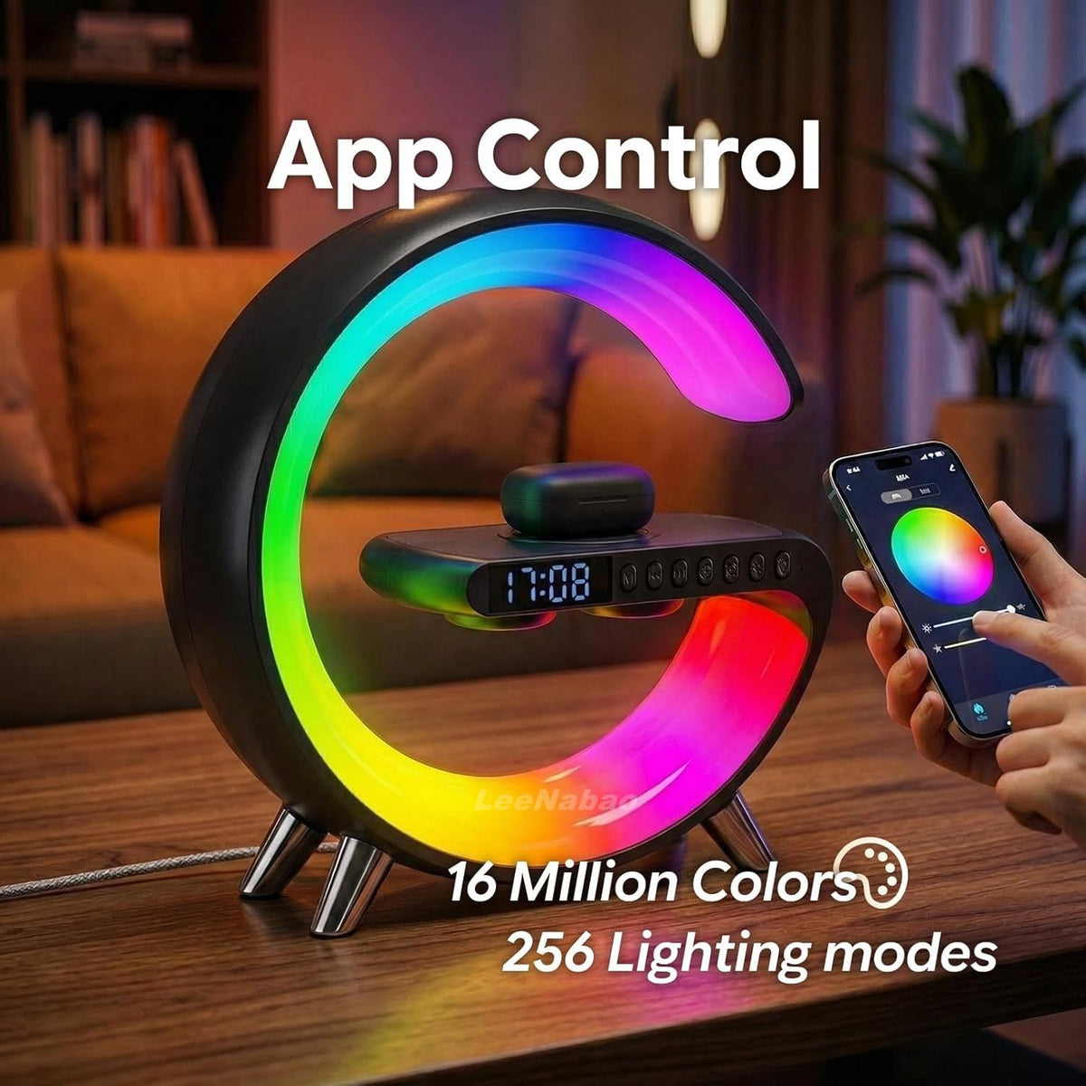5 in 1 LED Table Lamp with Wireless Charging Bluetooth - LeeNabao Official Imagery - 6